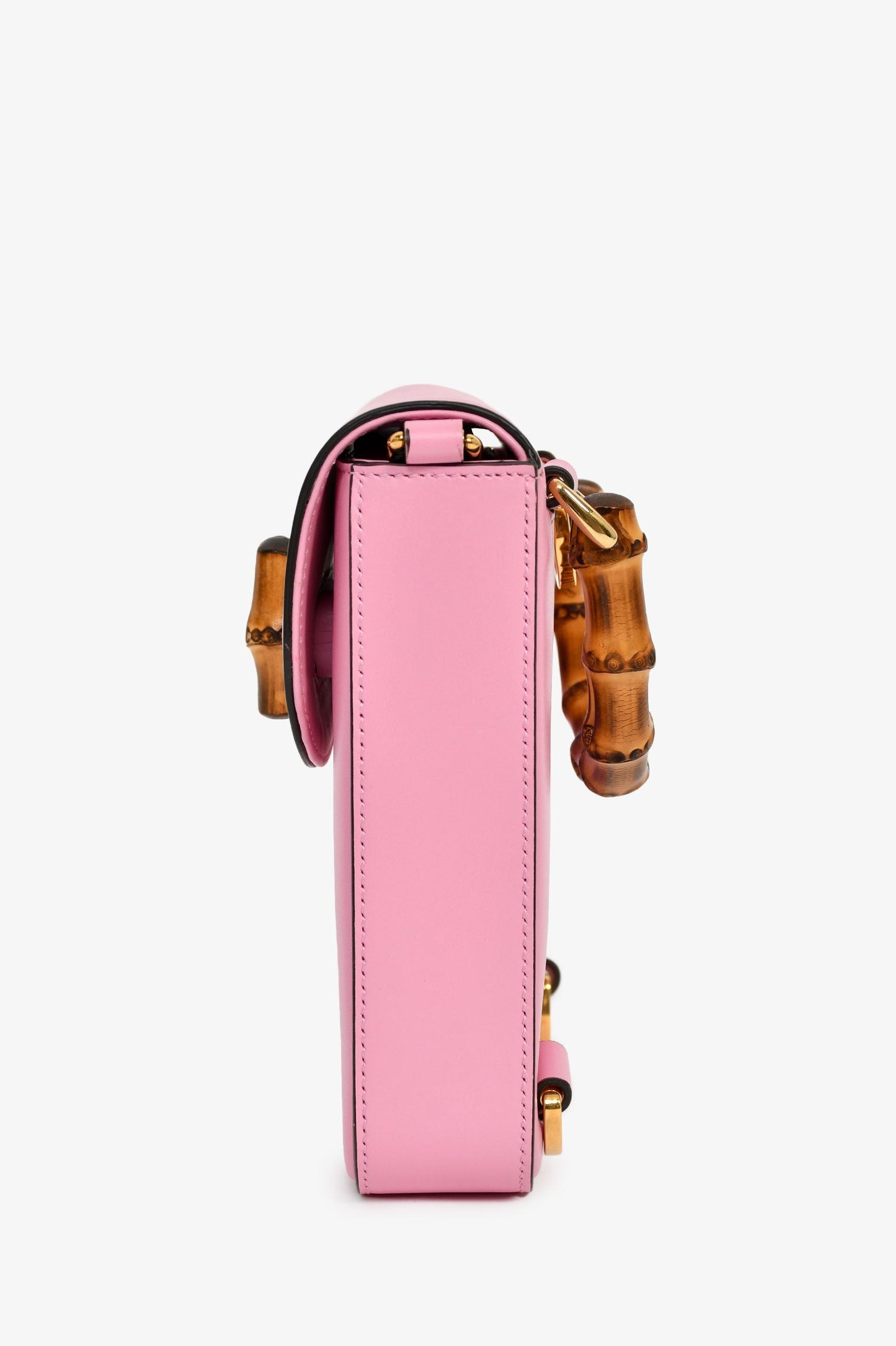Gucci Pink Leather Bamboo Flap Crossbody