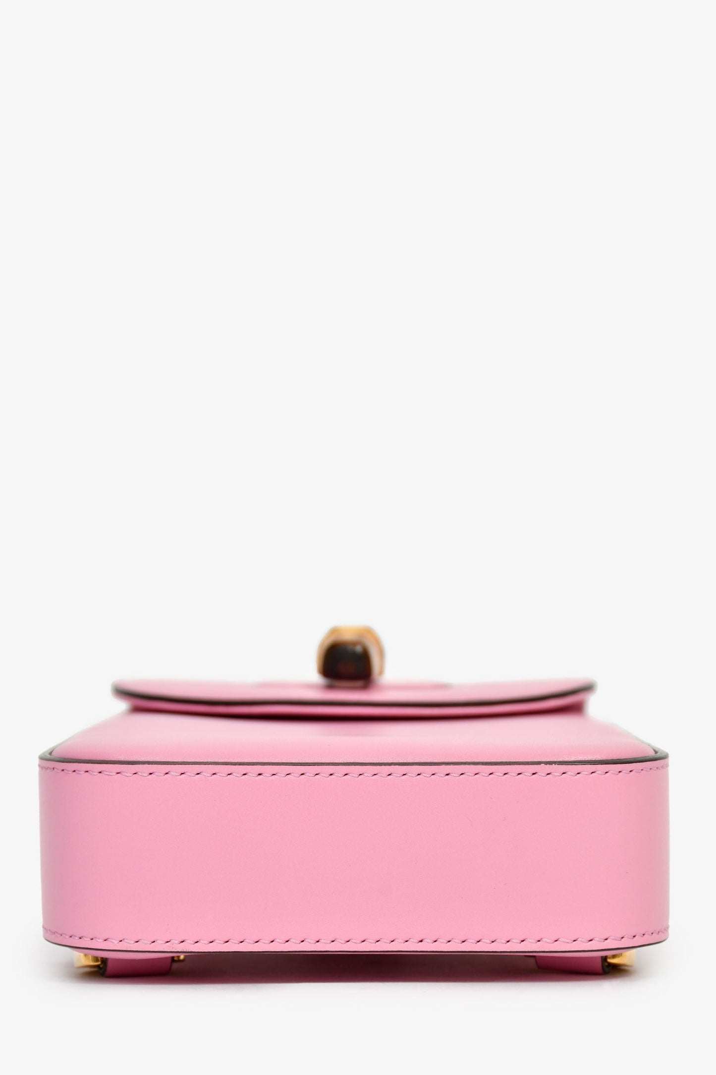Gucci Pink Leather Bamboo Flap Crossbody