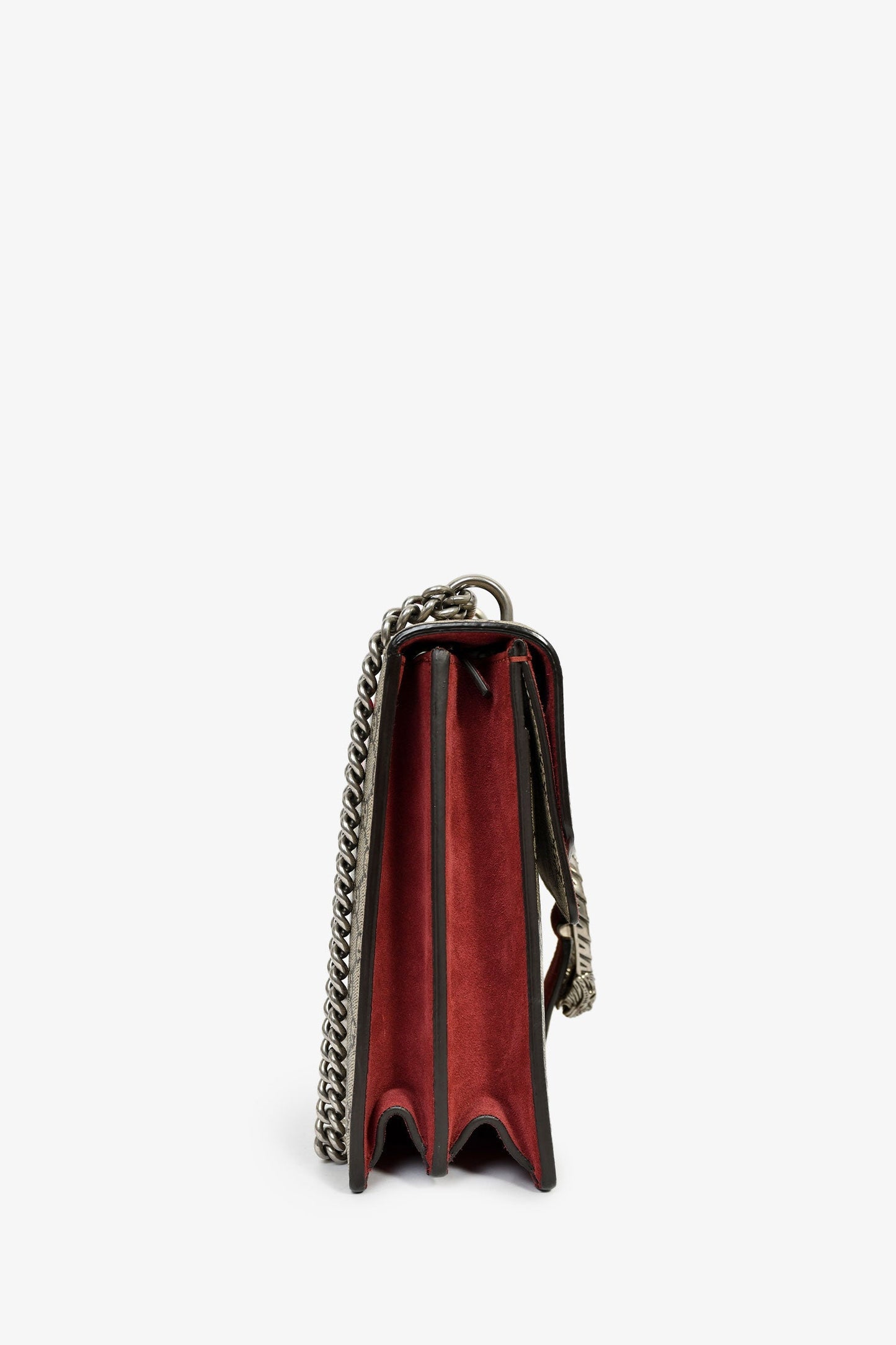 Gucci GG Supreme Blooms Canvas/Burgundy Suede Dionysus Medium Shoulder Bag