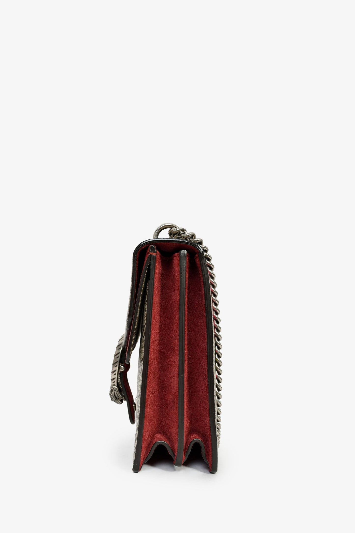 Gucci GG Supreme Blooms Canvas/Burgundy Suede Dionysus Medium Shoulder Bag