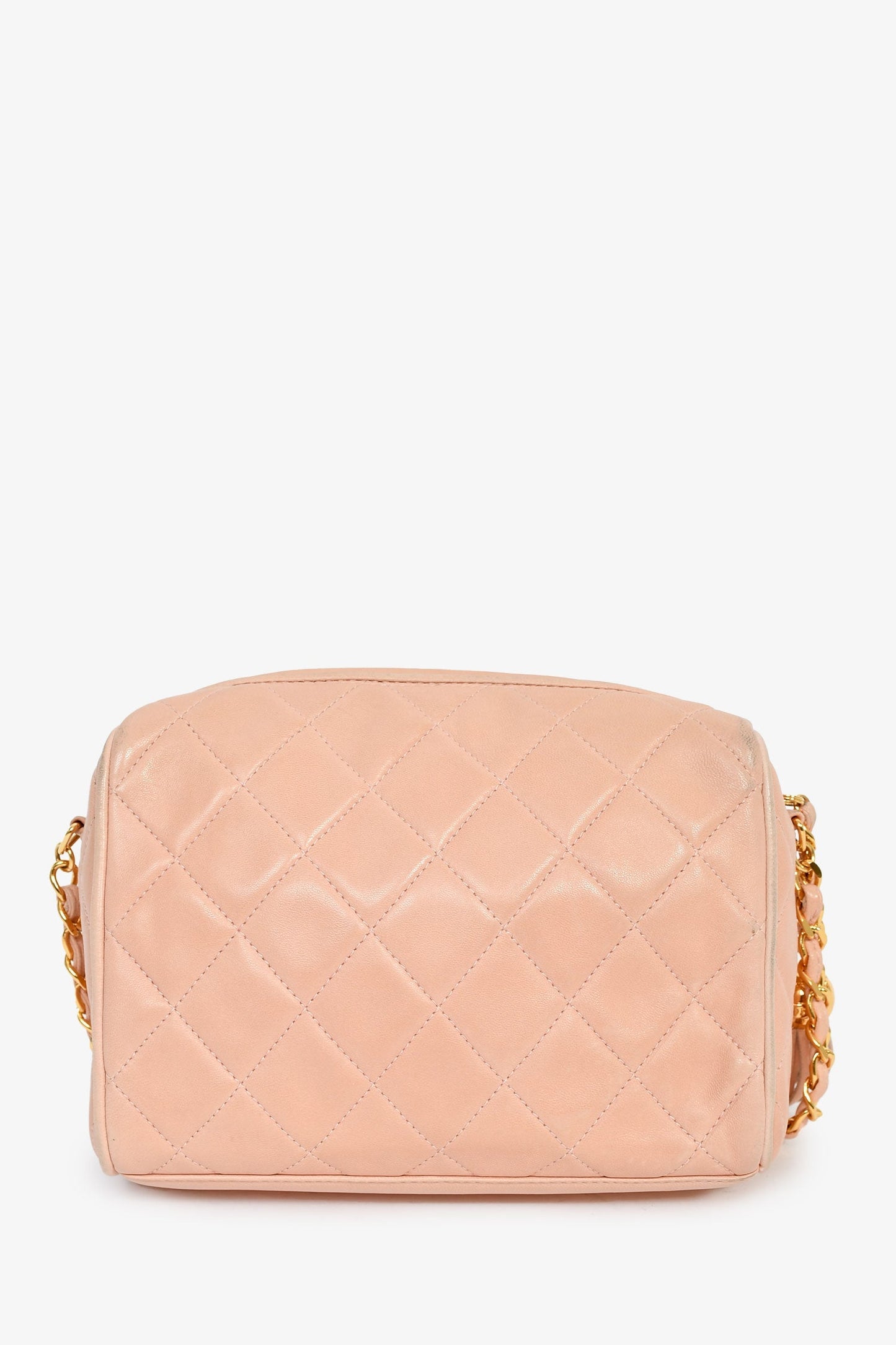 Chanel™ 1994-96 Pink Quilted Lambskin 'Diana Half Moon' Flap Bag