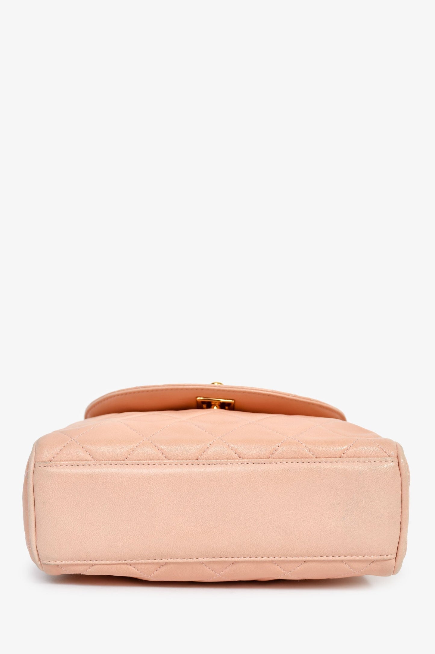 Chanel™ 1994-96 Pink Quilted Lambskin 'Diana Half Moon' Flap Bag