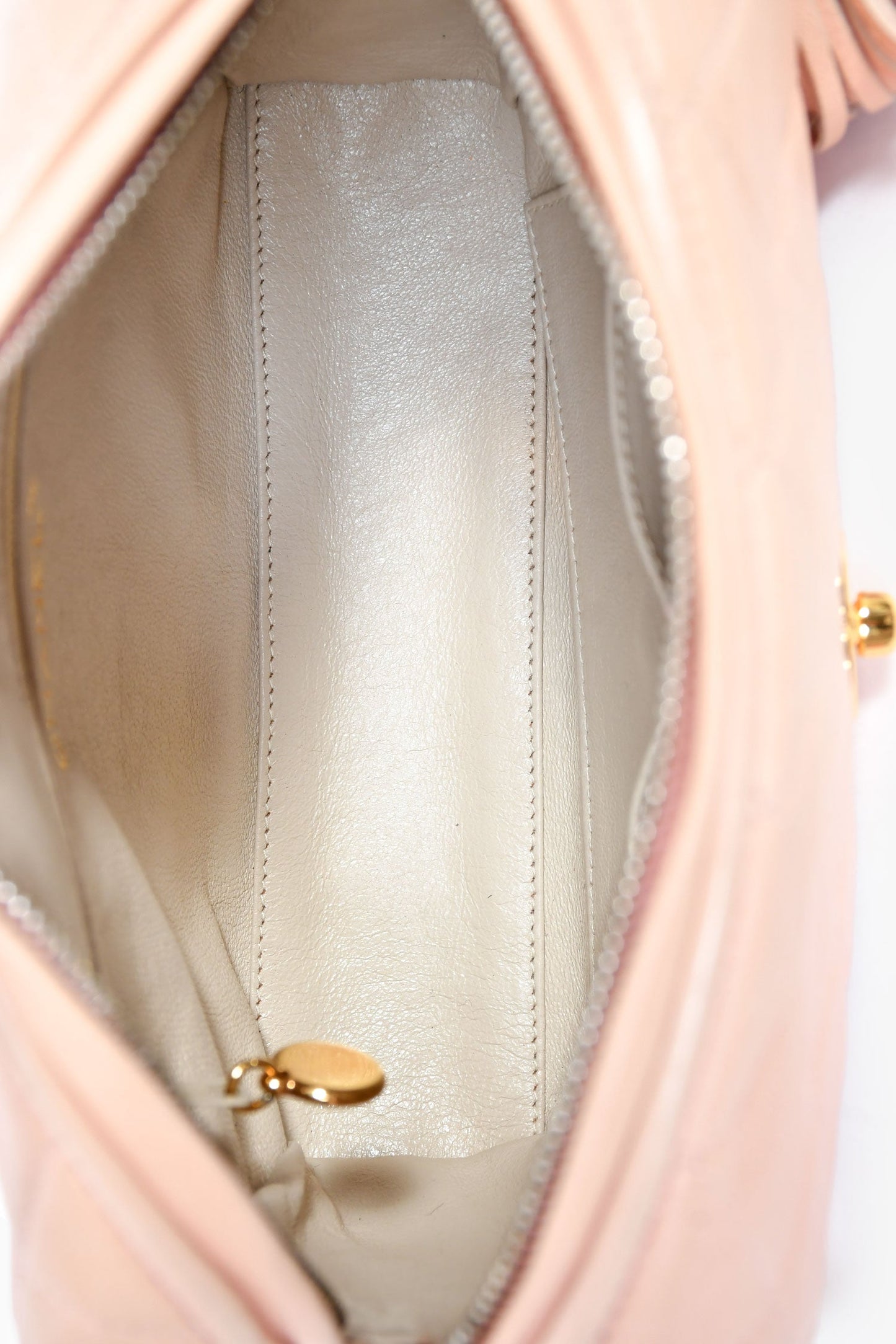 Chanel™ 1994-96 Pink Quilted Lambskin 'Diana Half Moon' Flap Bag