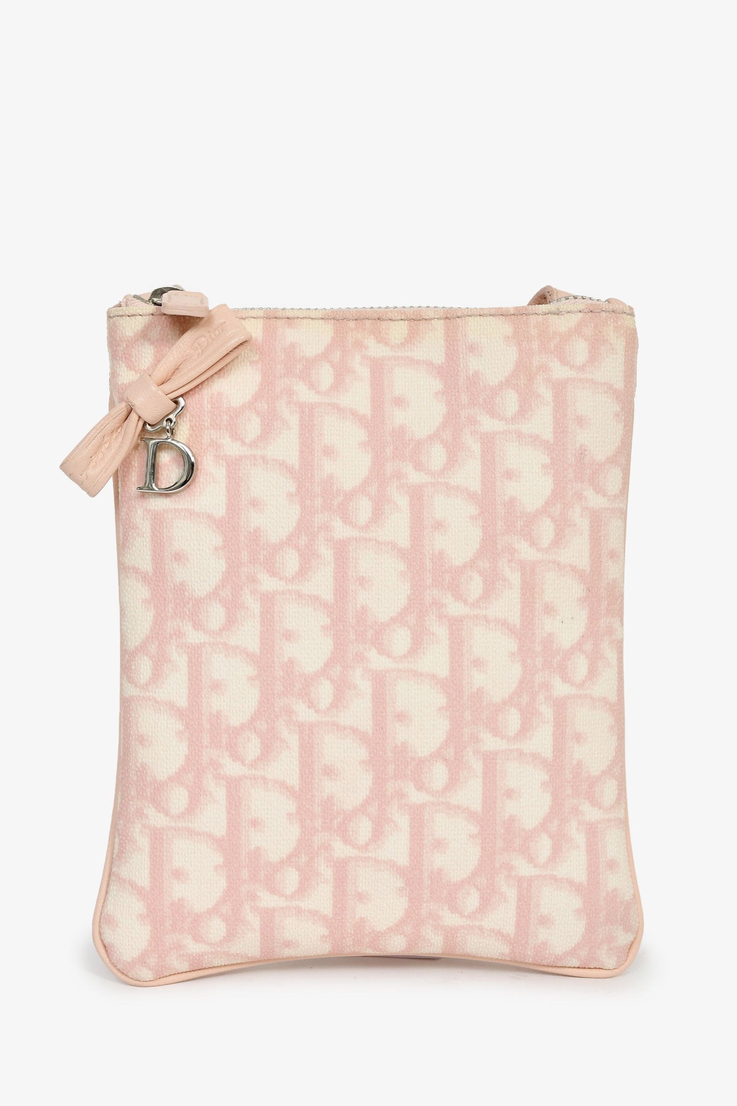 Christian Dior 2000s Pink Oblique Canvas Mini Pouch Crossbody