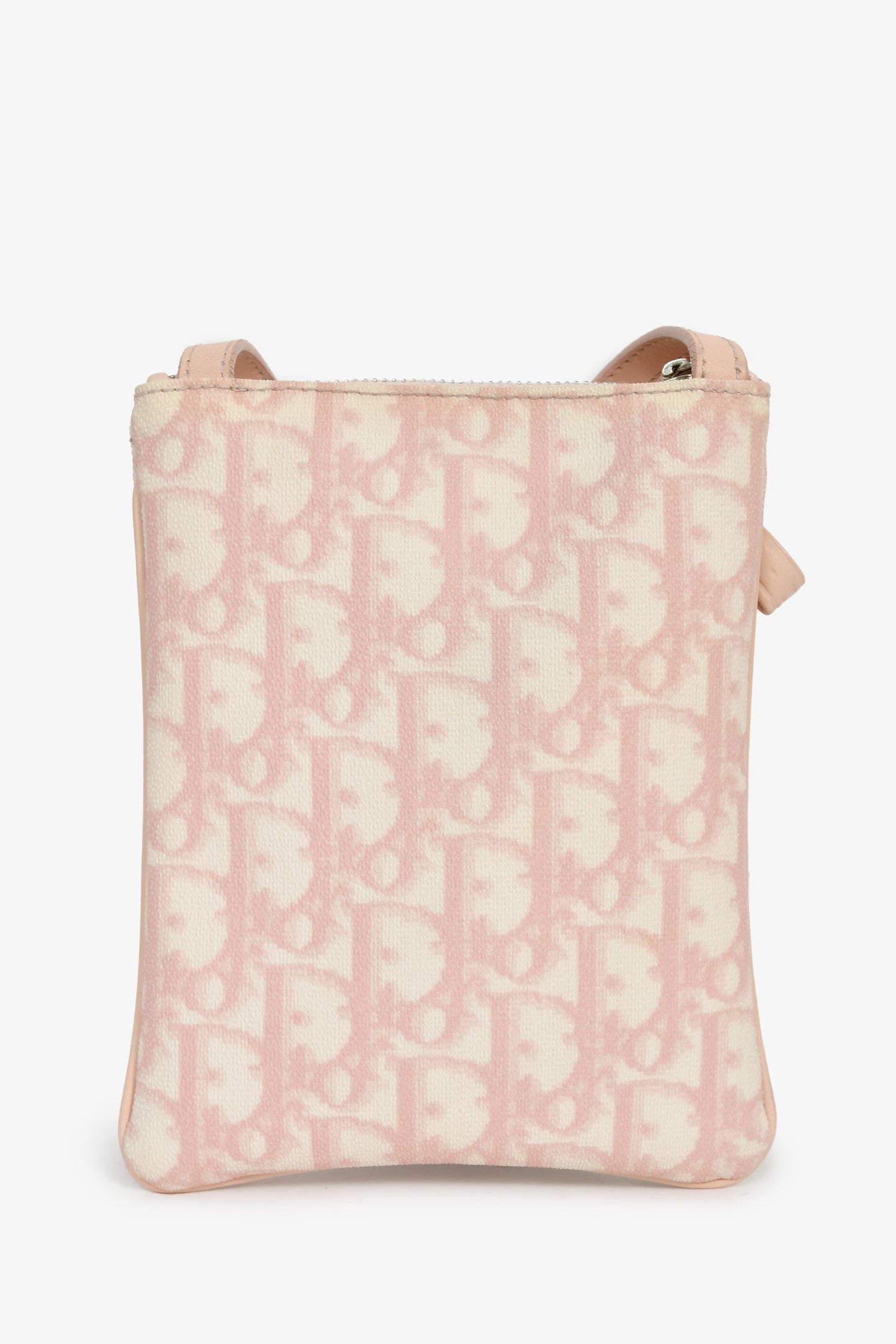 Christian Dior 2000s Pink Oblique Canvas Mini Pouch Crossbody