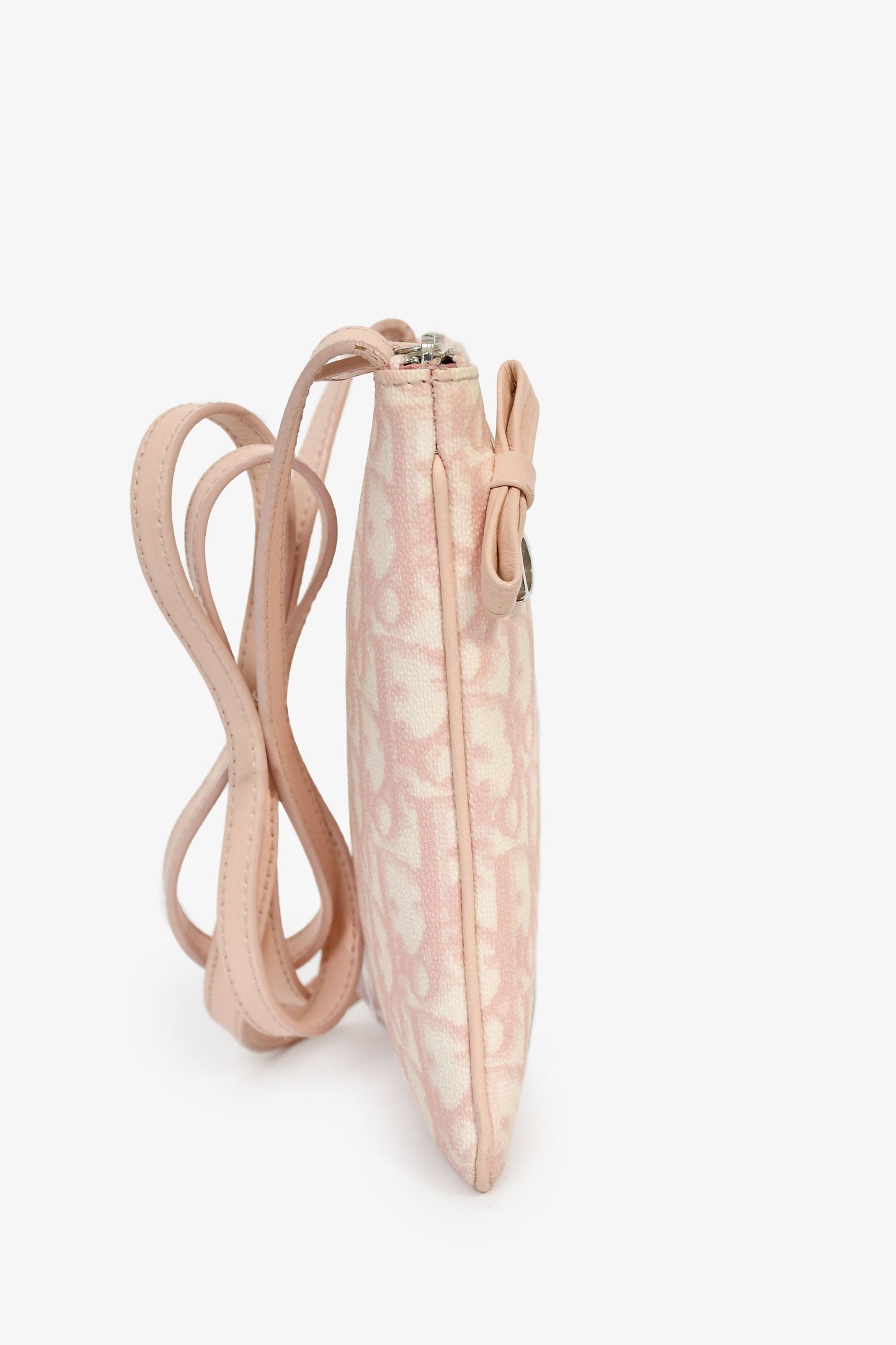Christian Dior 2000s Pink Oblique Canvas Mini Pouch Crossbody