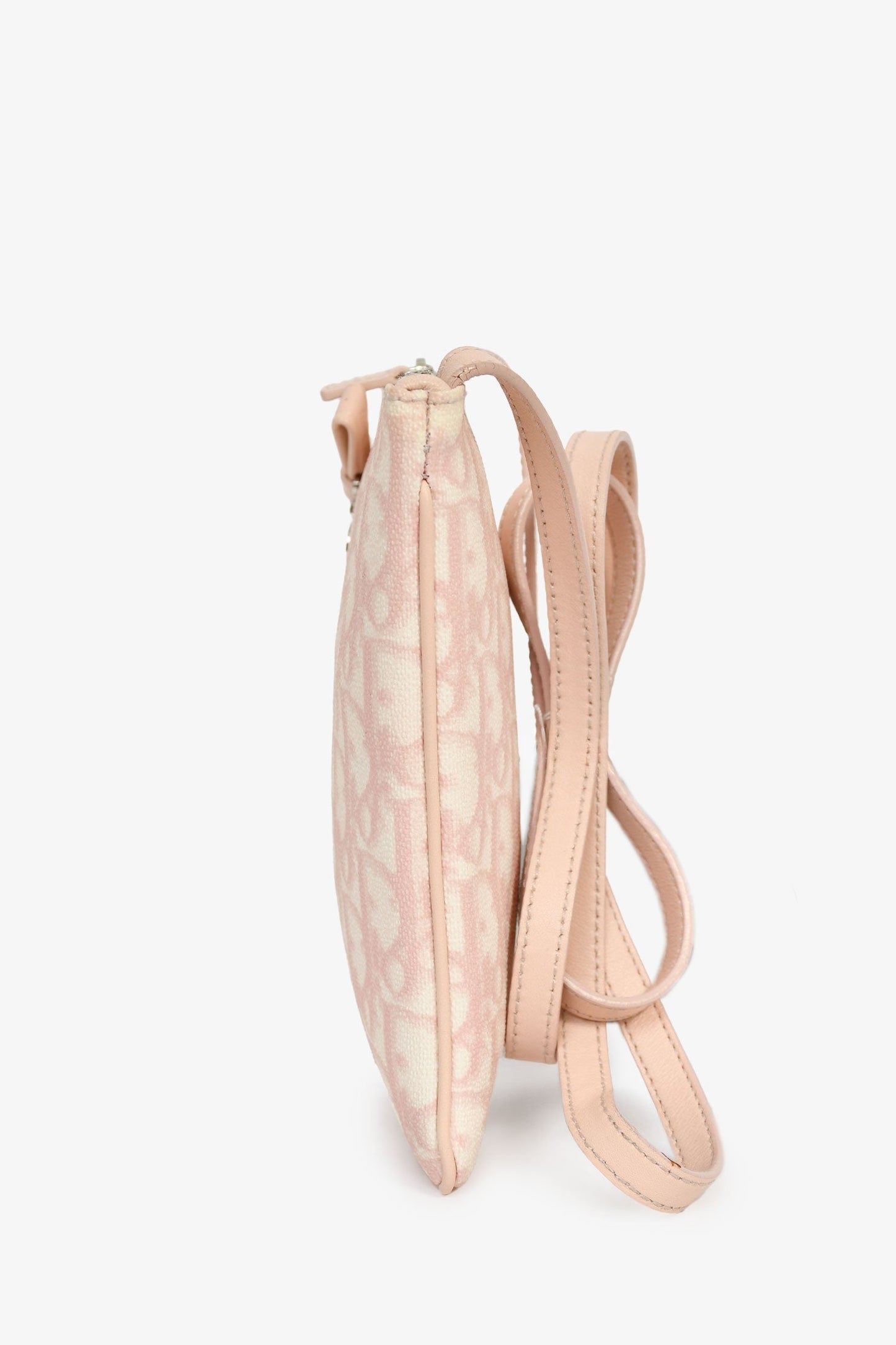 Christian Dior 2000s Pink Oblique Canvas Mini Pouch Crossbody