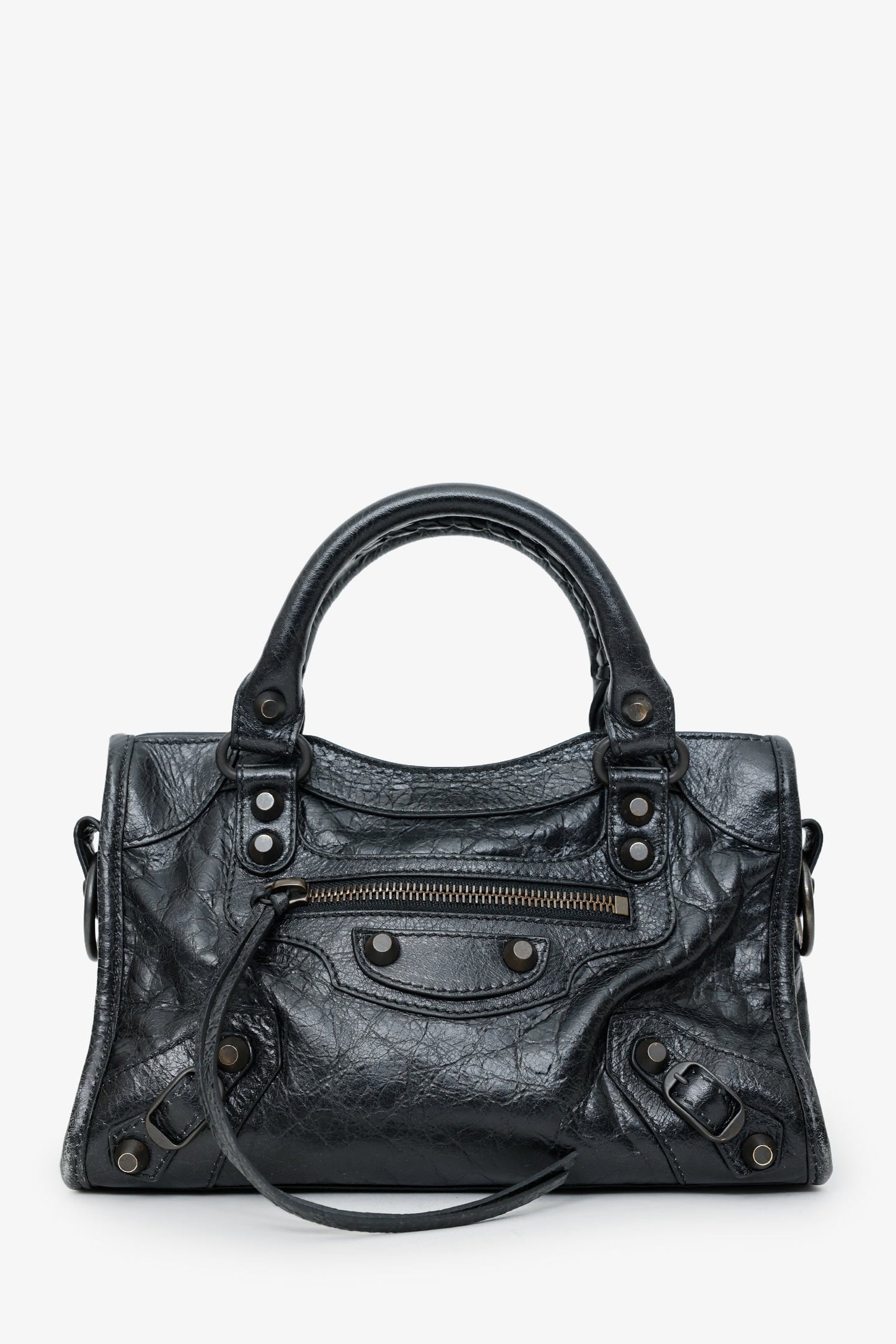 Balenciaga Black Leather With Brass Hardware Le City Mini Bag