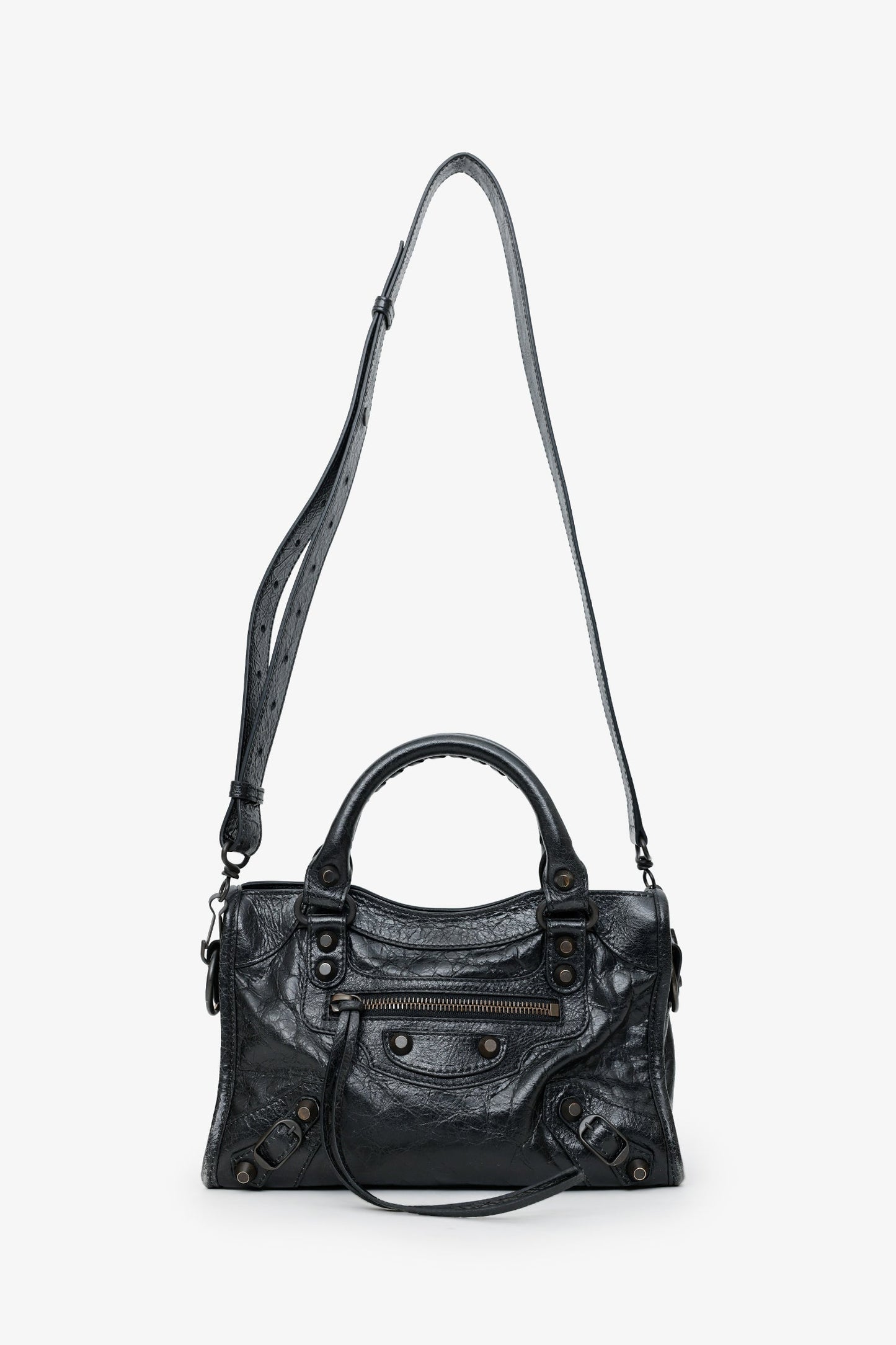 Balenciaga Black Leather With Brass Hardware Le City Mini Bag