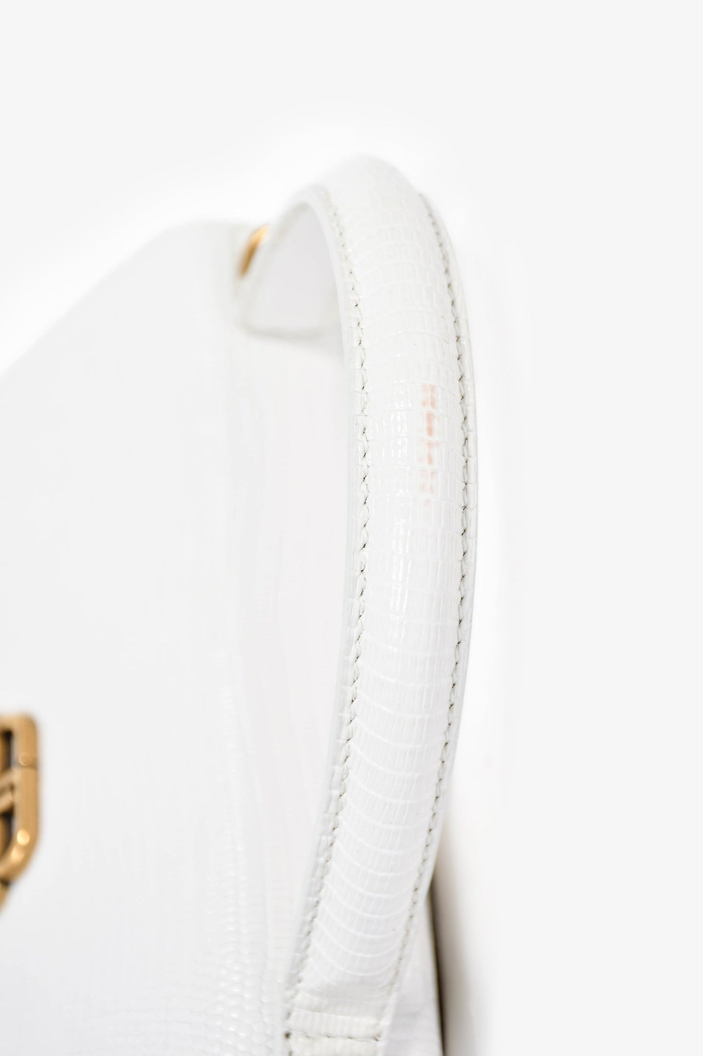 Balenciaga White Lizard Embossed Sharp XS Top Handle