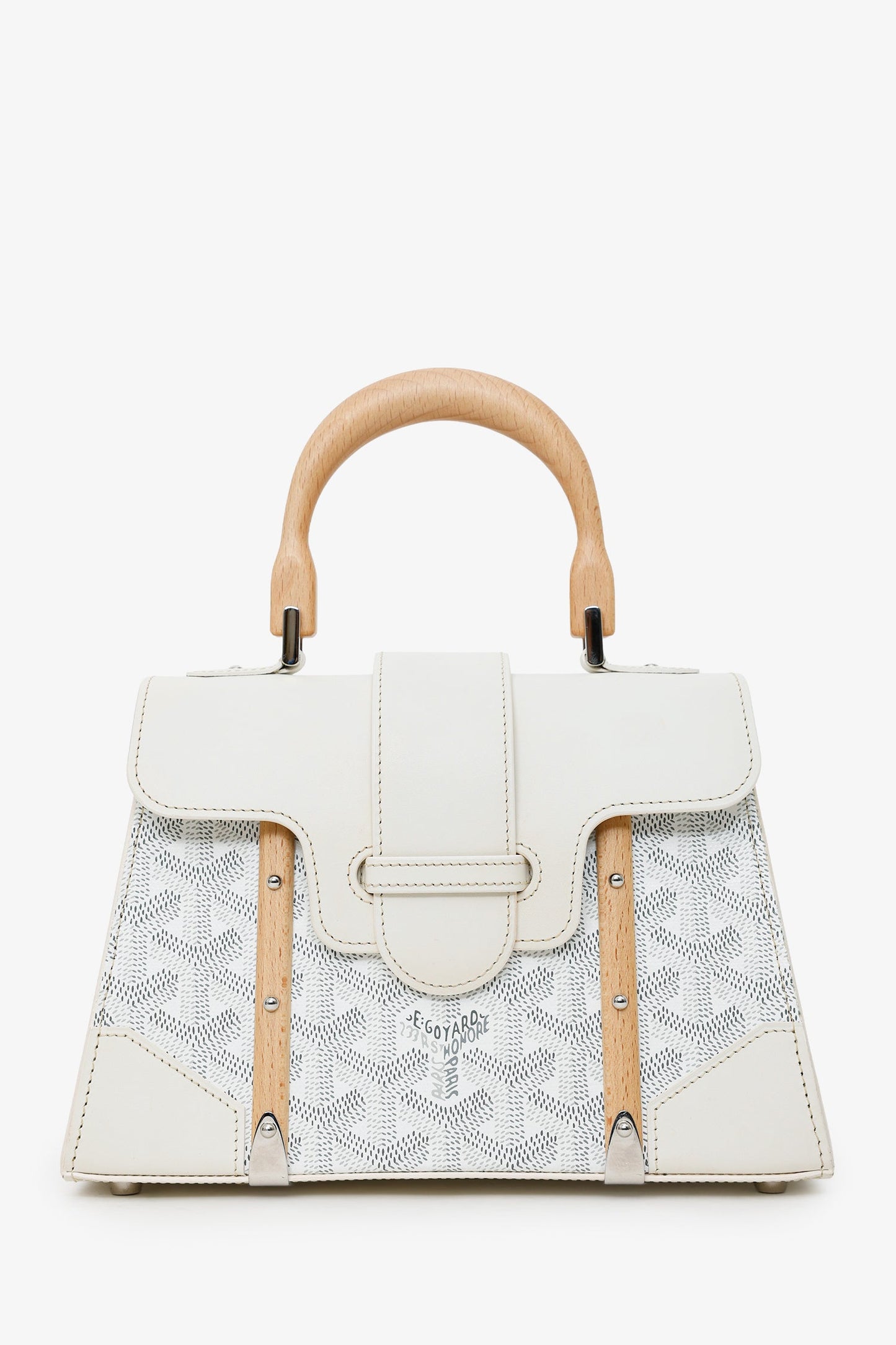 Goyard White Goyardine Saigon Mini Top Handle With Strap