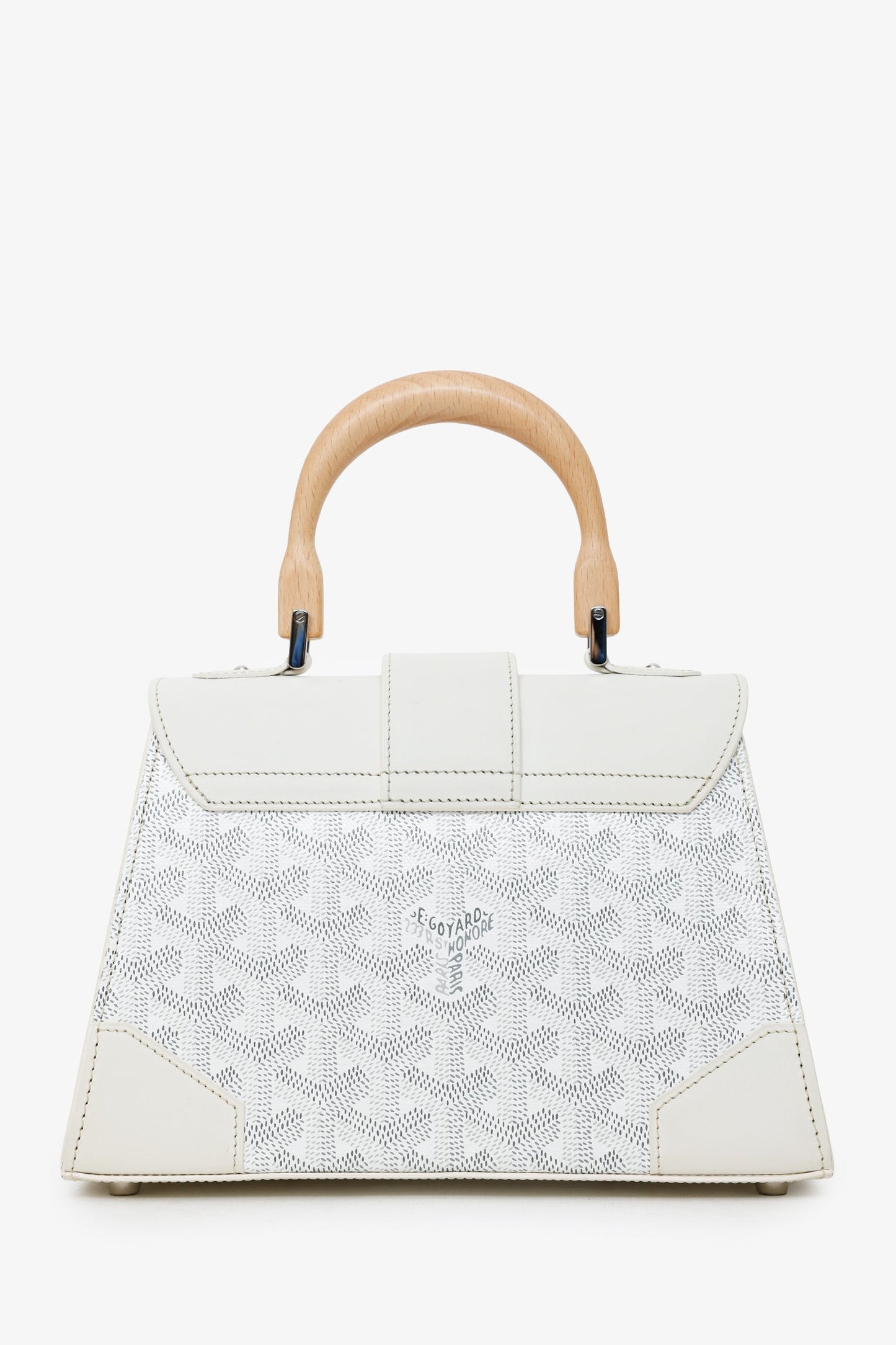 Goyard White Goyardine Saigon Mini Top Handle With Strap