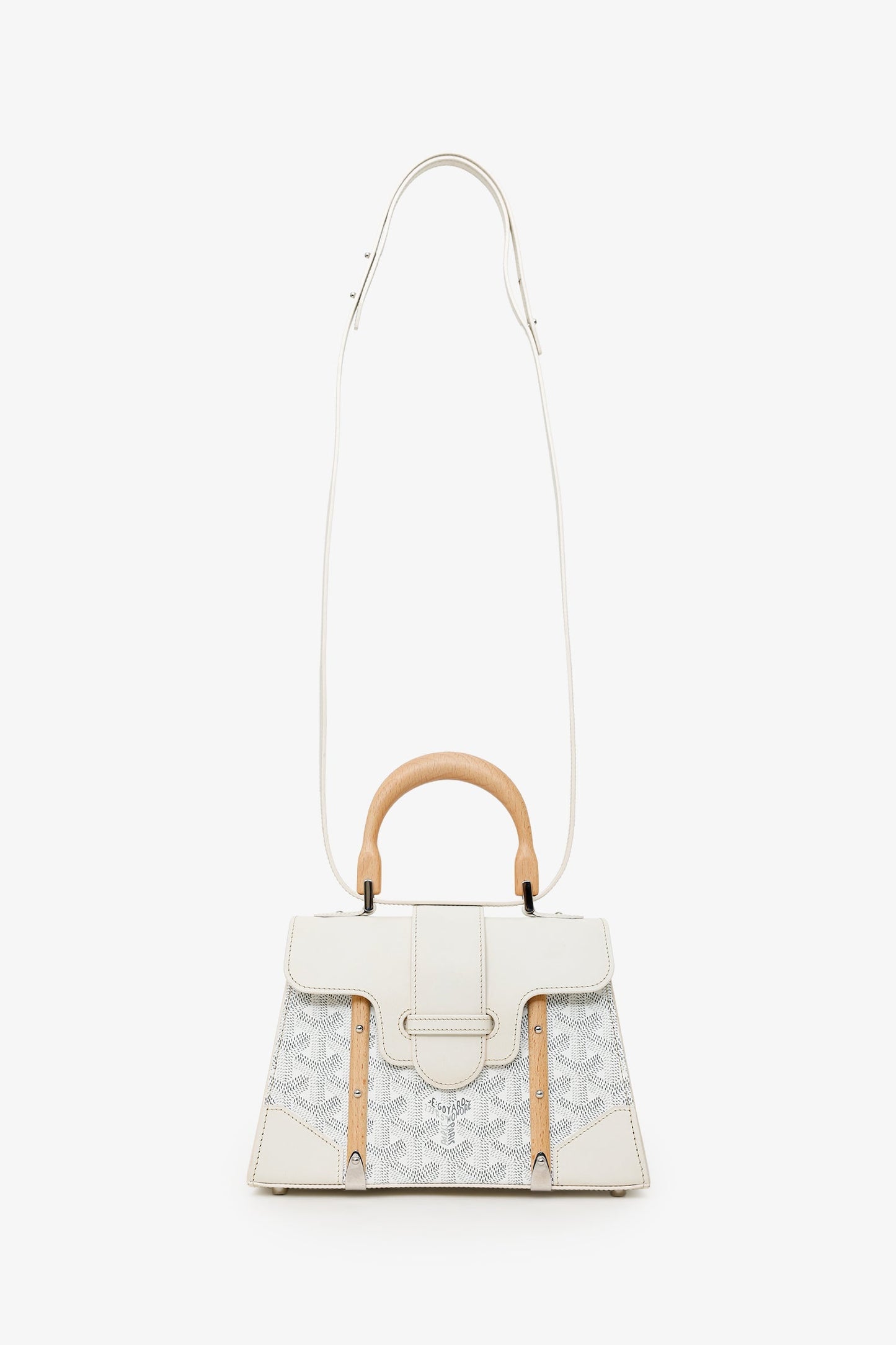 Goyard White Goyardine Saigon Mini Top Handle With Strap