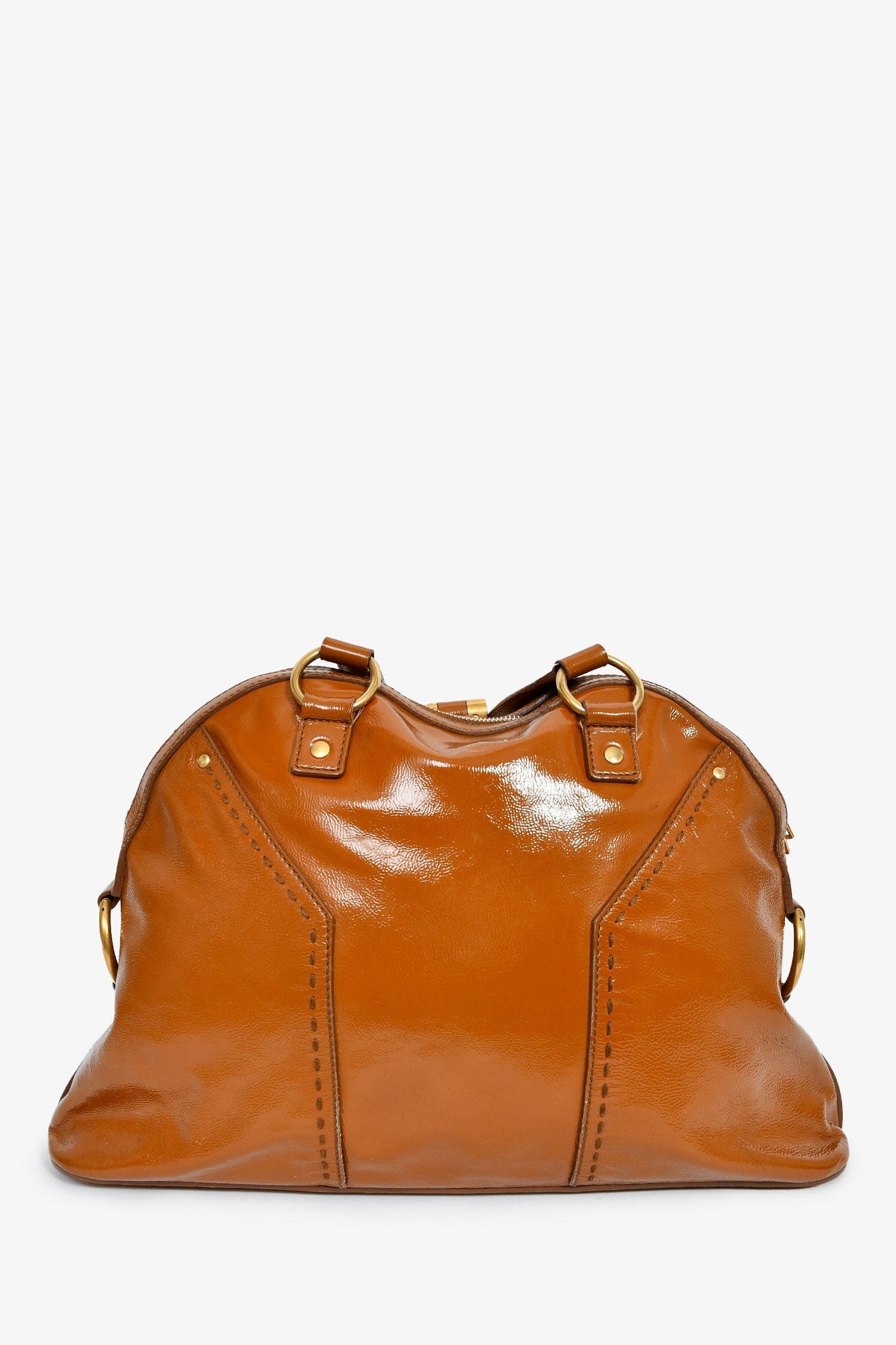 Saint Laurent 2004 Brown Patent 'Muse' Shoulder Bag