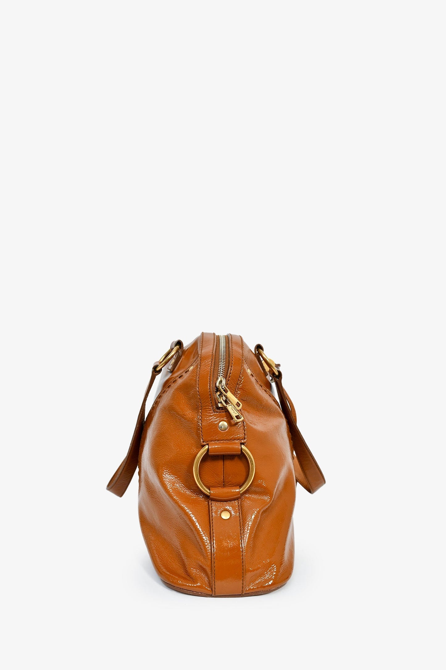 Saint Laurent 2004 Brown Patent 'Muse' Shoulder Bag
