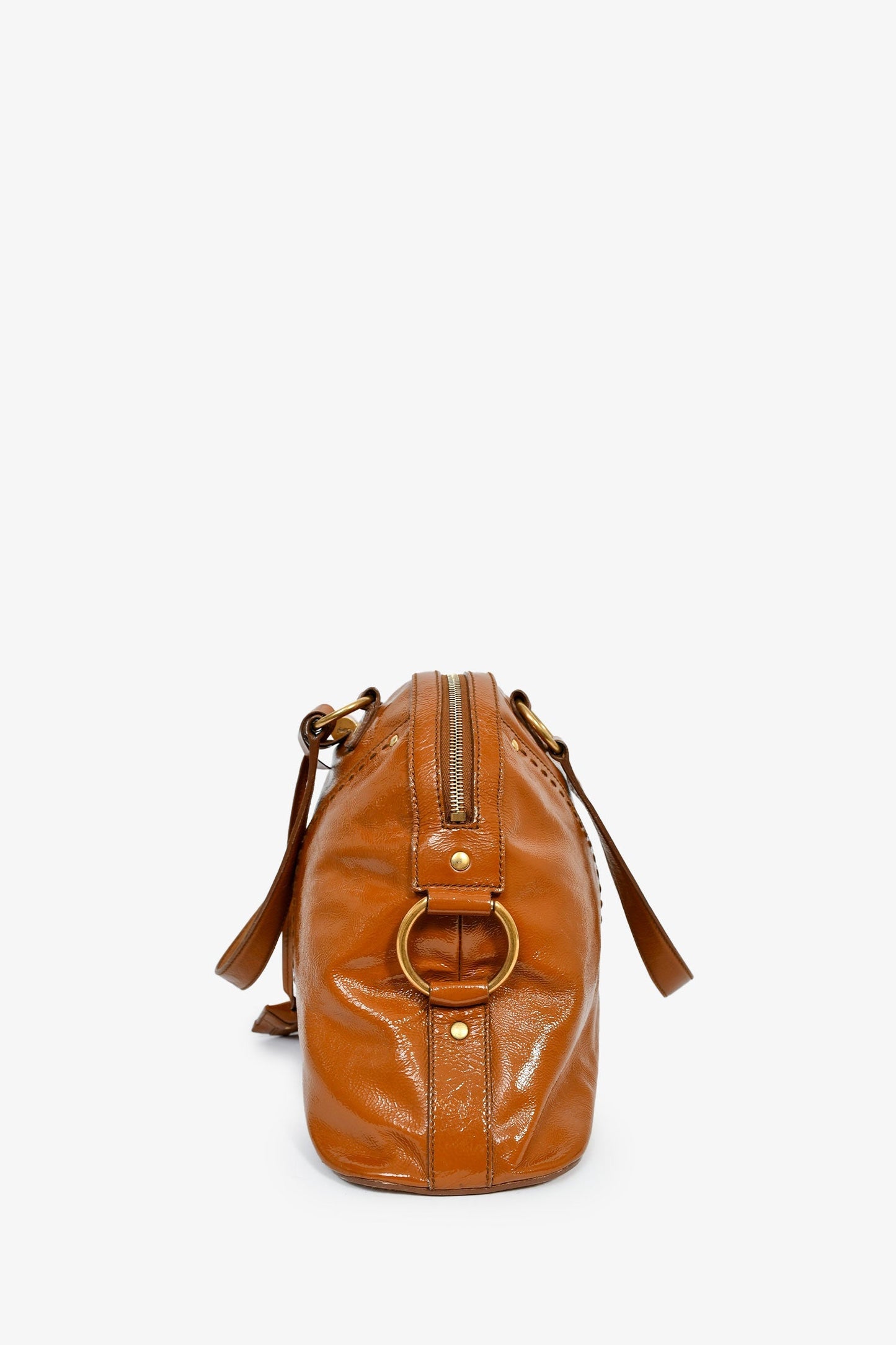 Saint Laurent 2004 Brown Patent 'Muse' Shoulder Bag