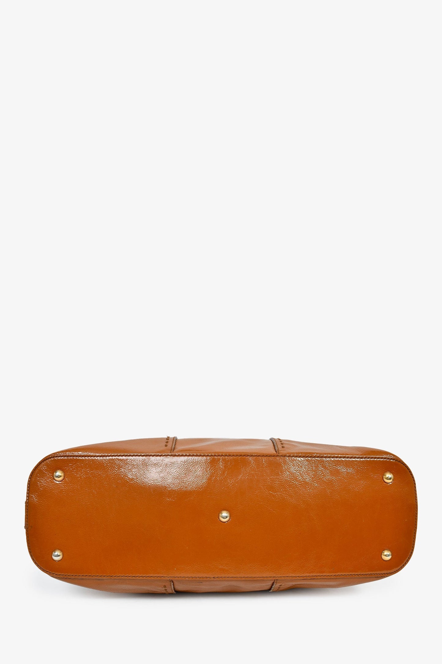 Saint Laurent 2004 Brown Patent 'Muse' Shoulder Bag