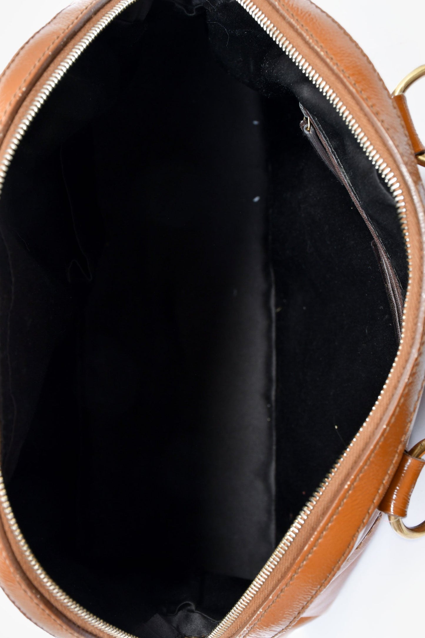 Saint Laurent 2004 Brown Patent 'Muse' Shoulder Bag