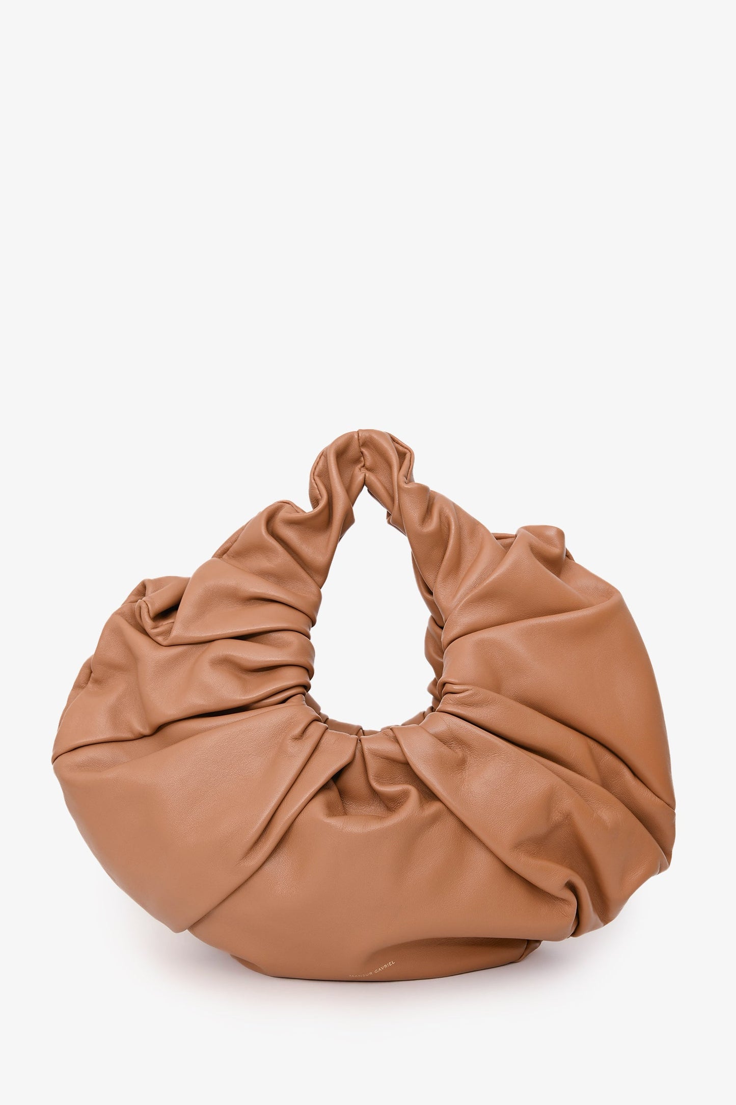 Mansur Gavriel Brown Leather Scrunchie Hobo Bag