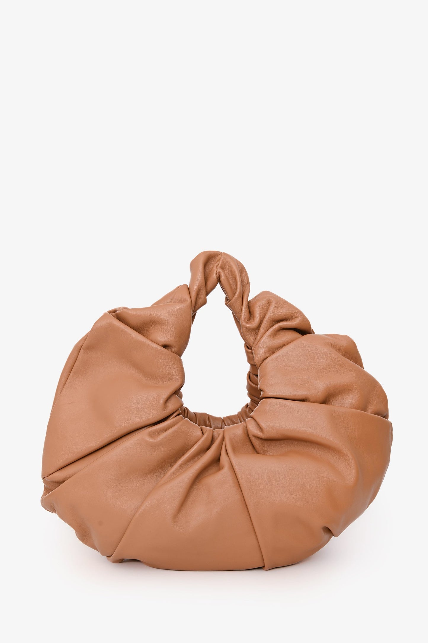 Mansur Gavriel Brown Leather Scrunchie Hobo Bag