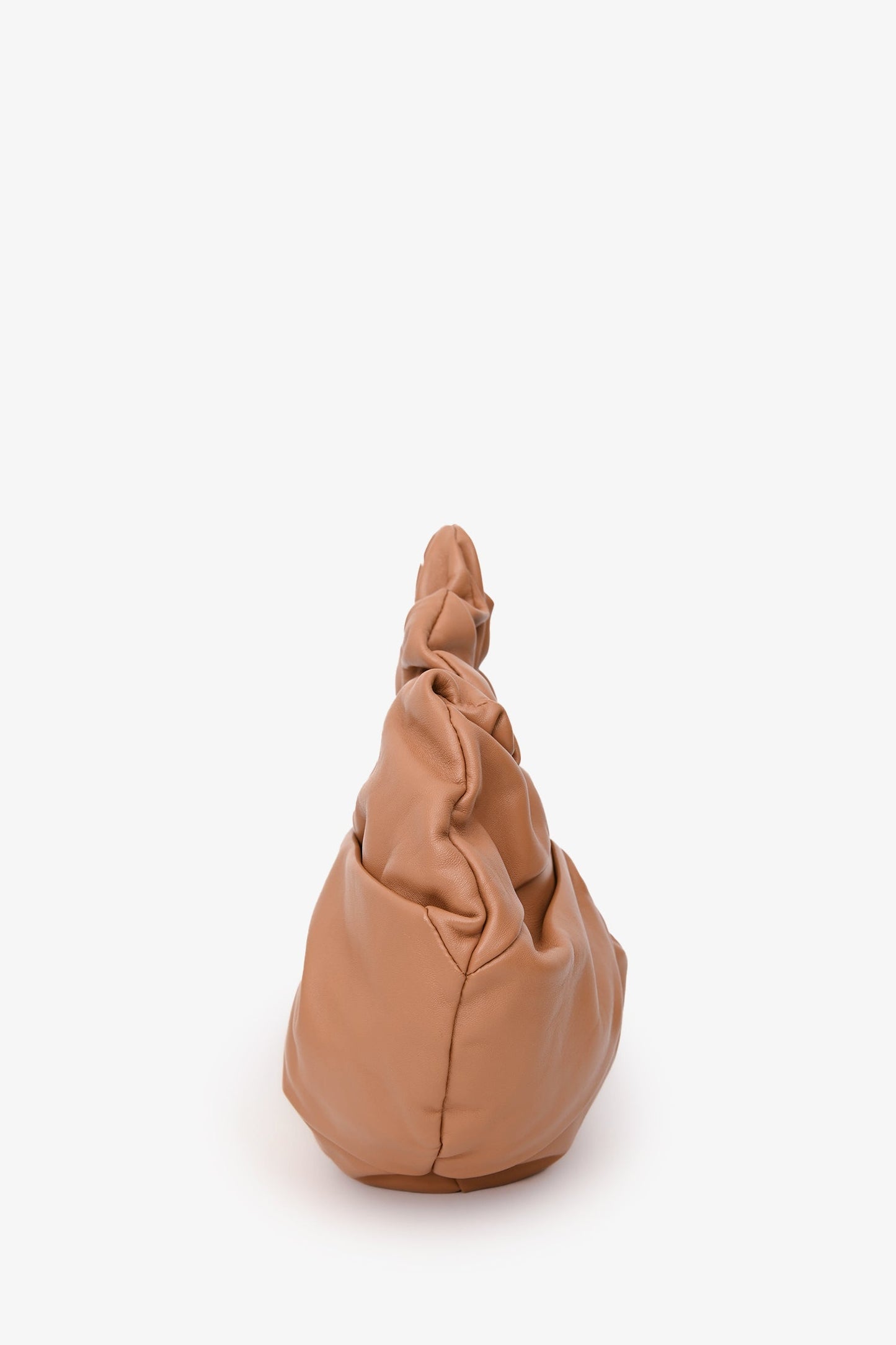 Mansur Gavriel Brown Leather Scrunchie Hobo Bag