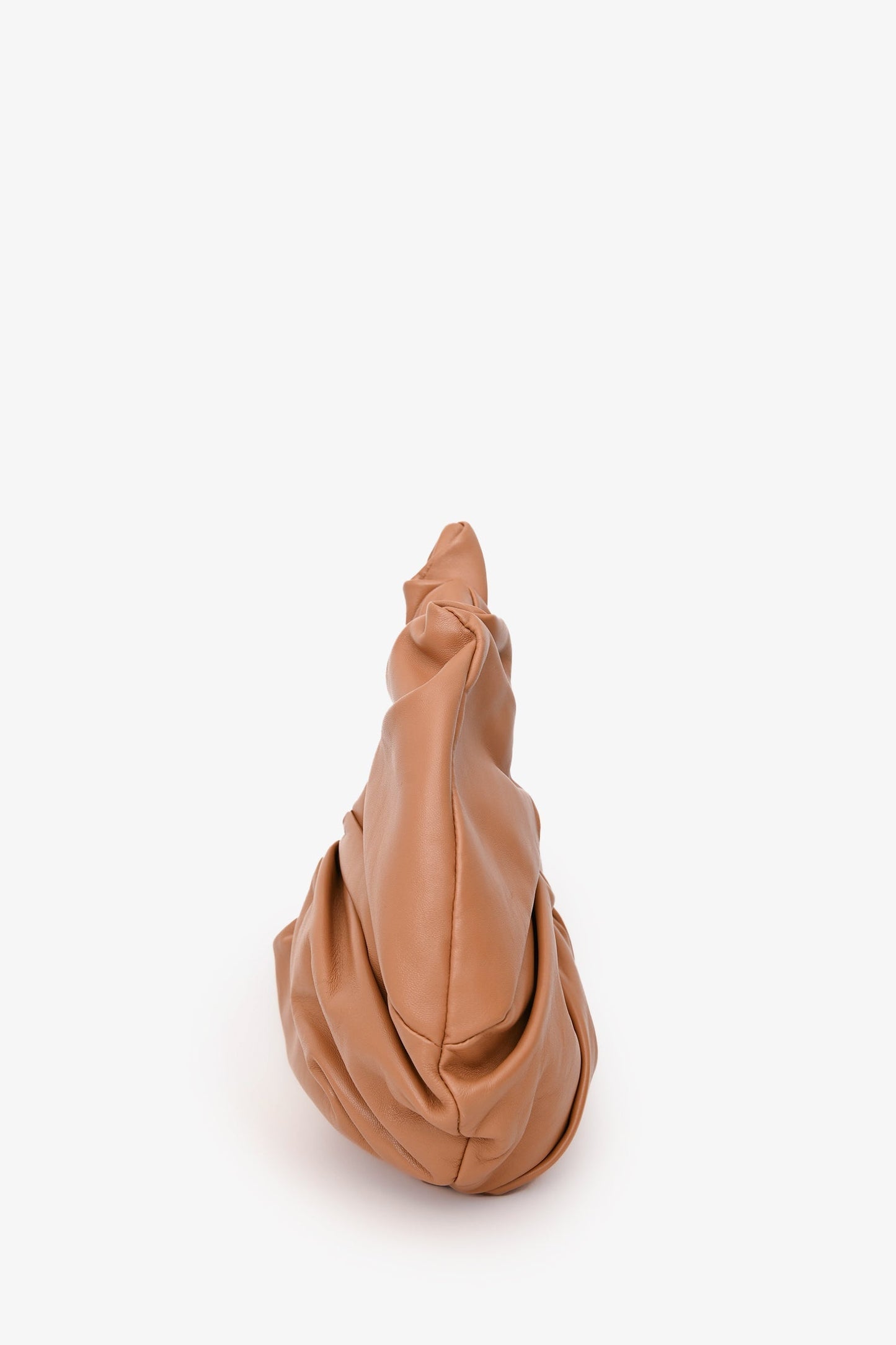 Mansur Gavriel Brown Leather Scrunchie Hobo Bag