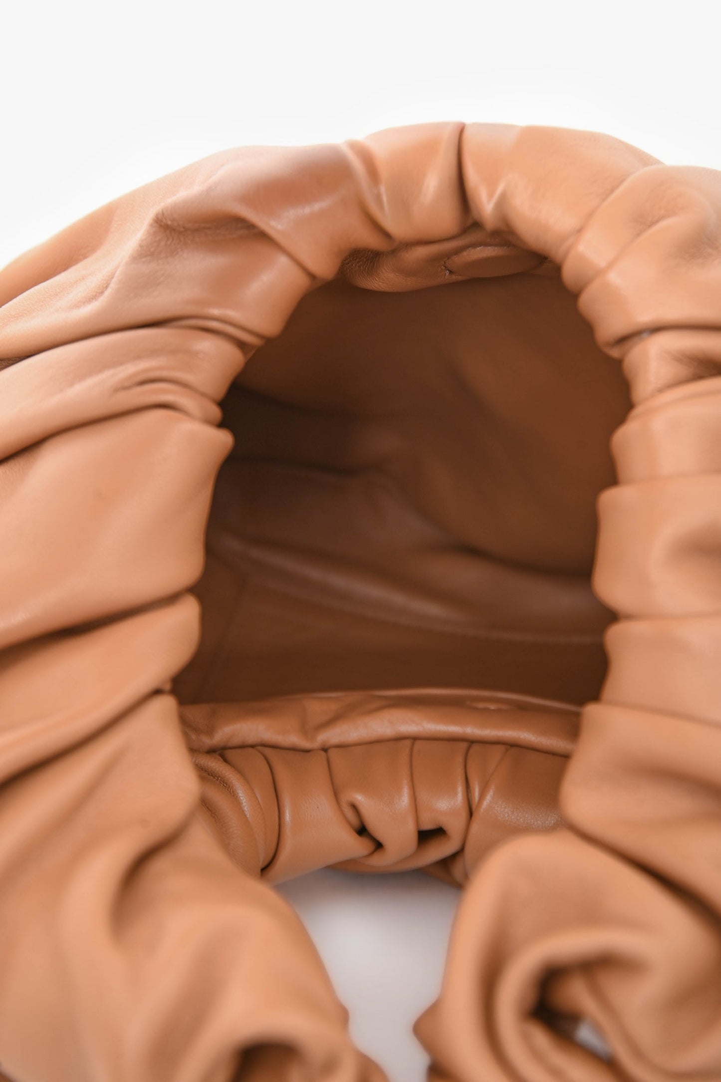 Mansur Gavriel Brown Leather Scrunchie Hobo Bag