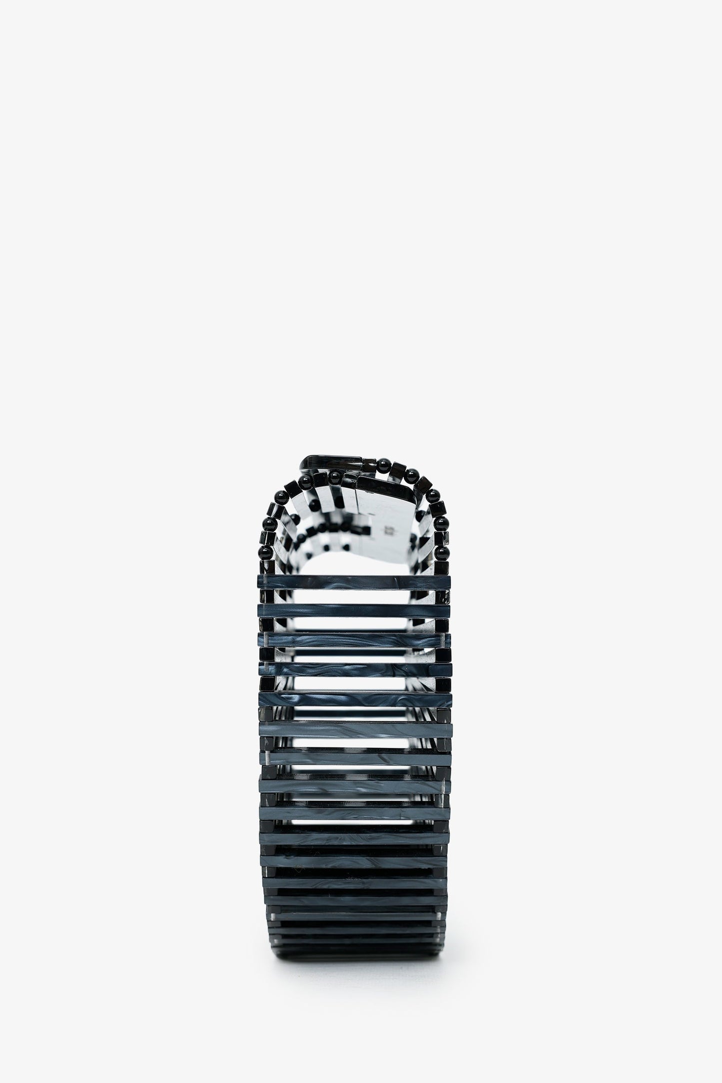 Cult Gaia Black Acrylic Ark Clutch Bag
