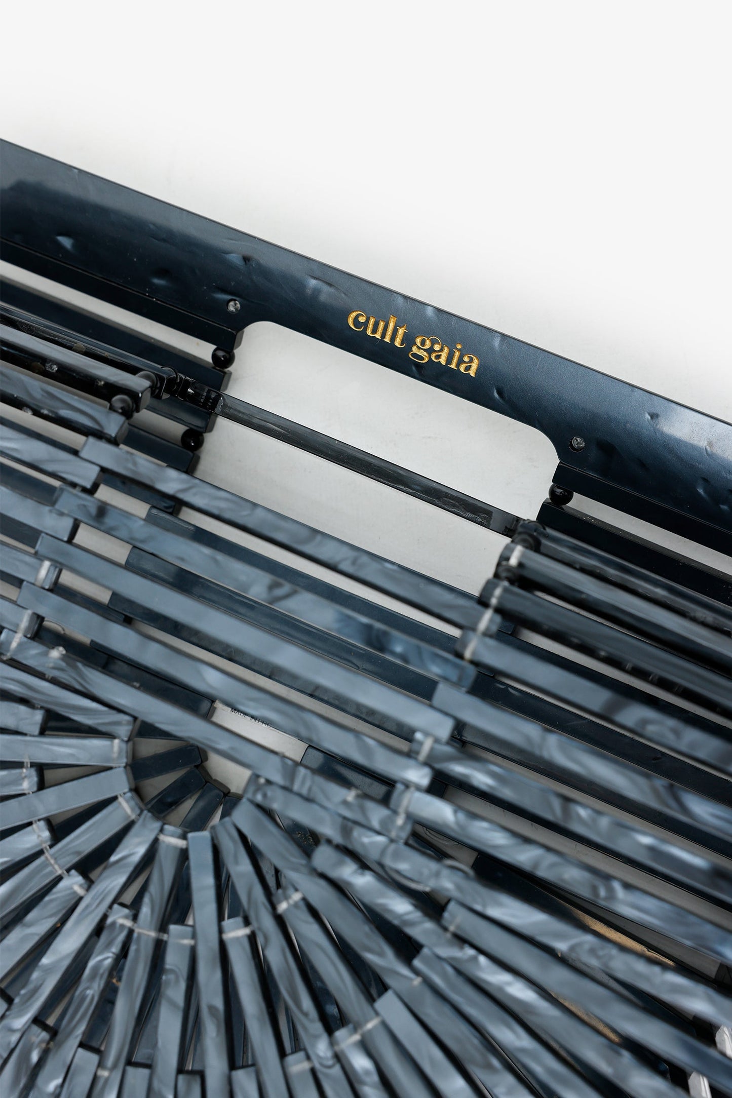 Cult Gaia Black Acrylic Ark Clutch Bag