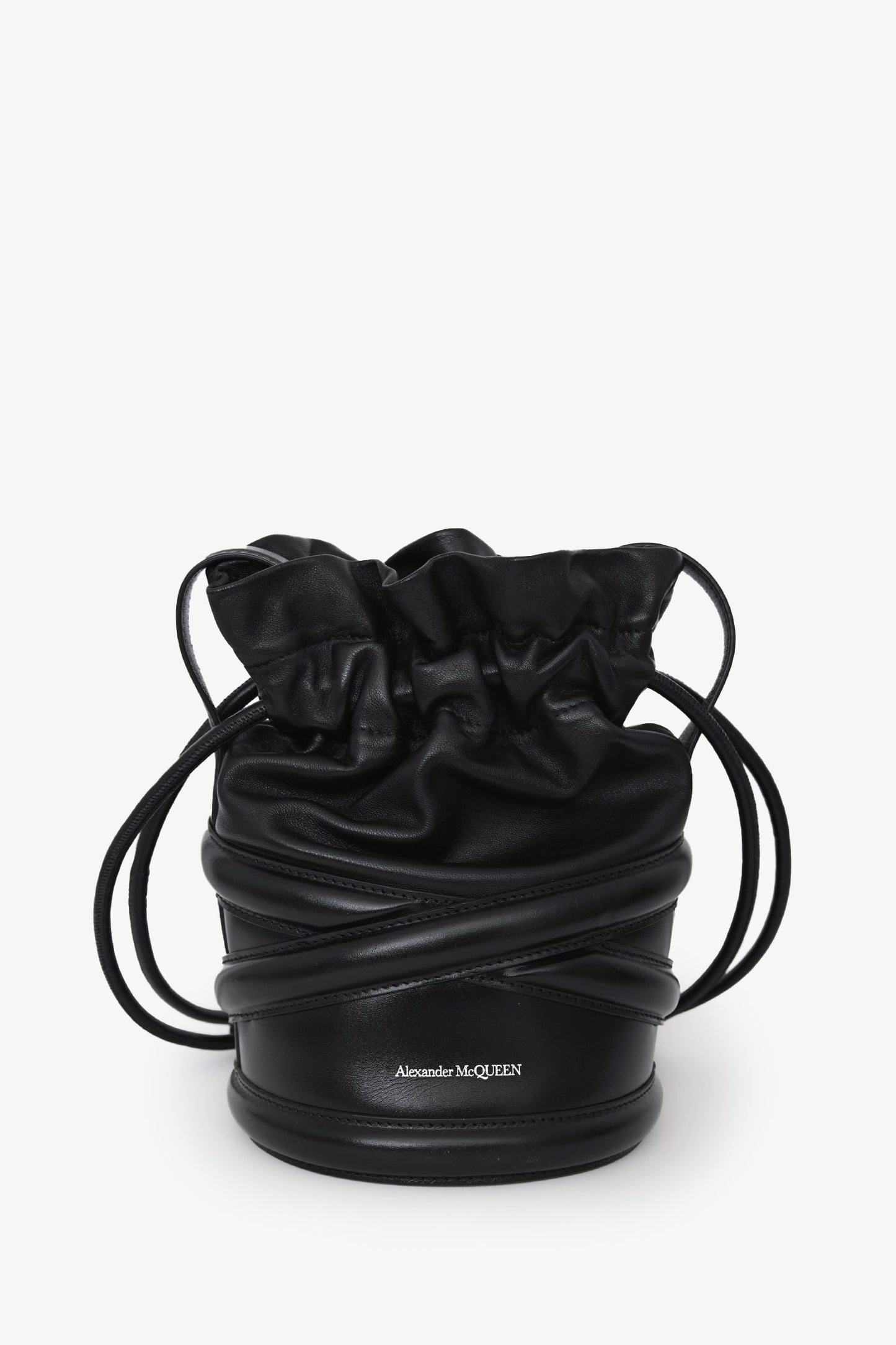 Alexander McQueen Black Leather 'The Soft Curve' Crossbody Bag