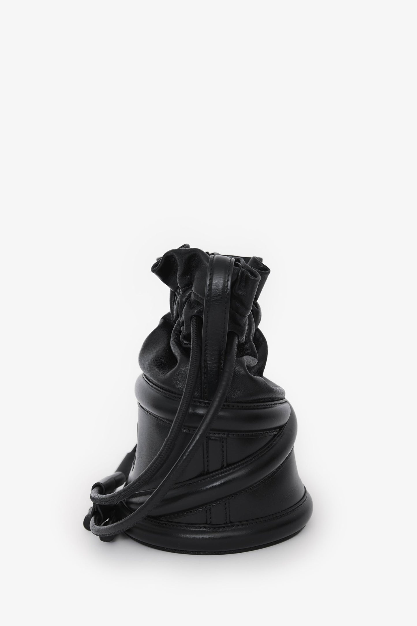 Alexander McQueen Black Leather 'The Soft Curve' Crossbody Bag