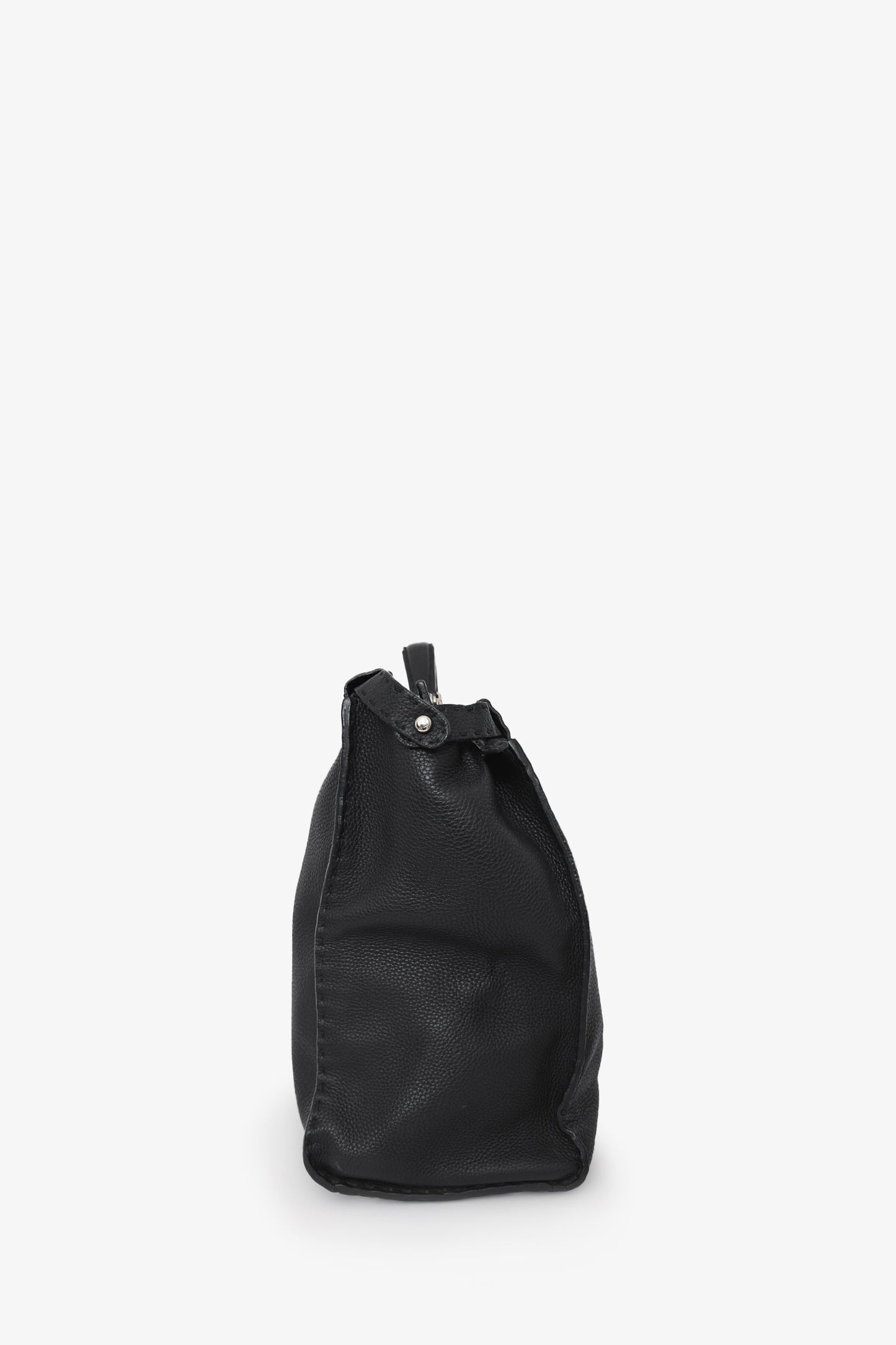 Fendi Black Leather Grained Monster Peekaboo Messenger Bag