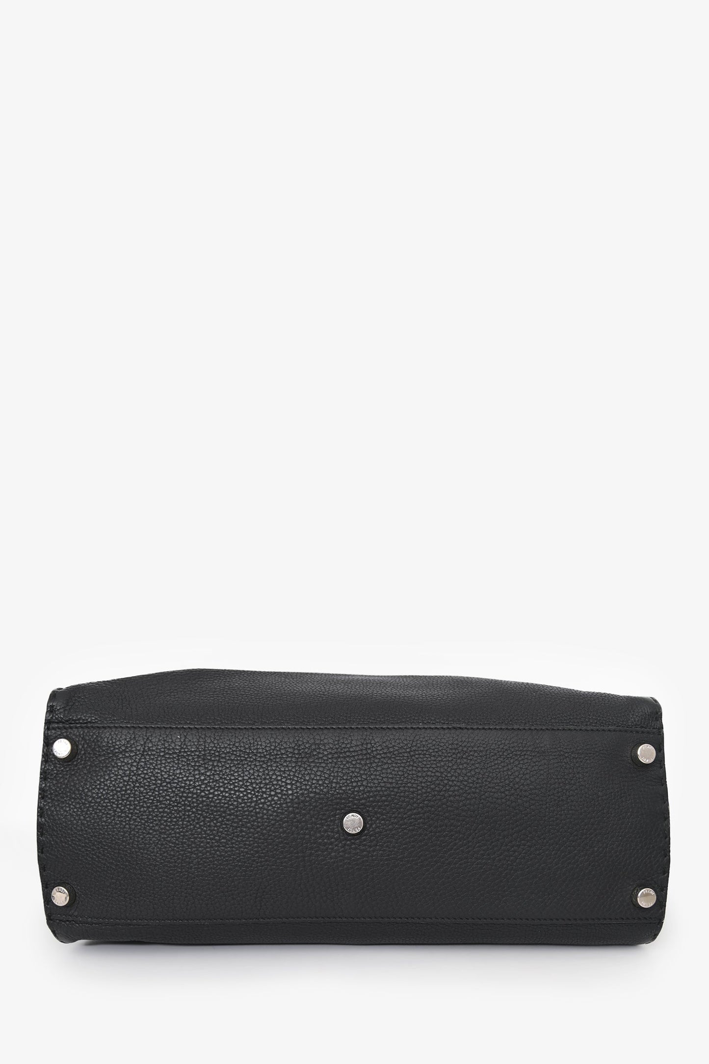 Fendi Black Leather Grained Monster Peekaboo Messenger Bag