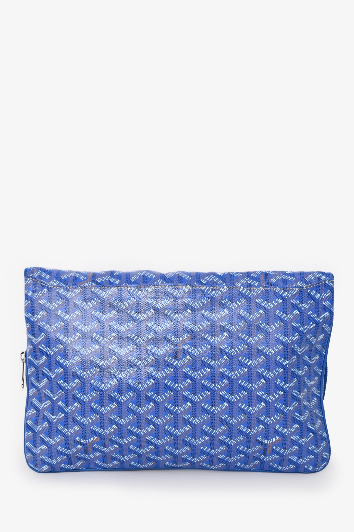 Goyard Blue Goyardine Leather 'Sainte Marie' GM Clutch