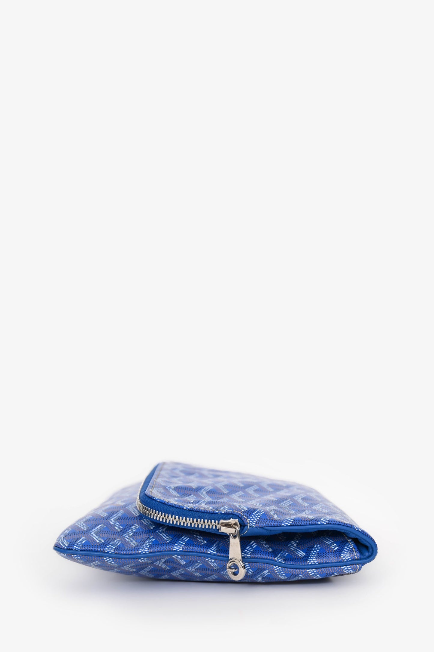 Goyard Blue Goyardine Leather 'Sainte Marie' GM Clutch