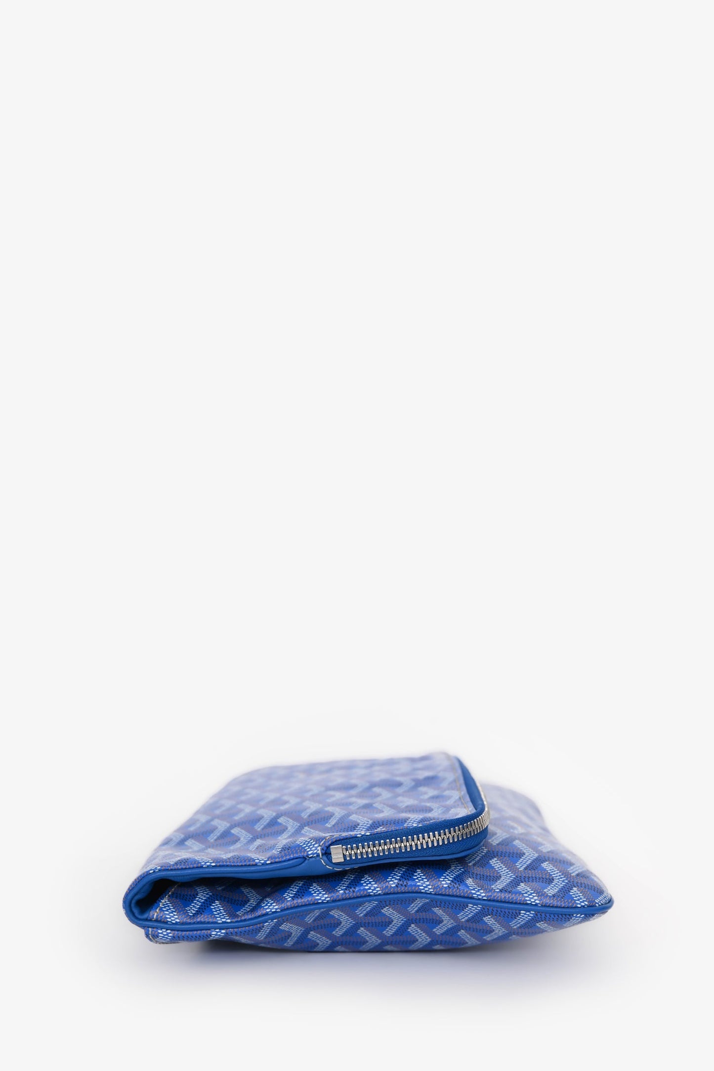 Goyard Blue Goyardine Leather 'Sainte Marie' GM Clutch