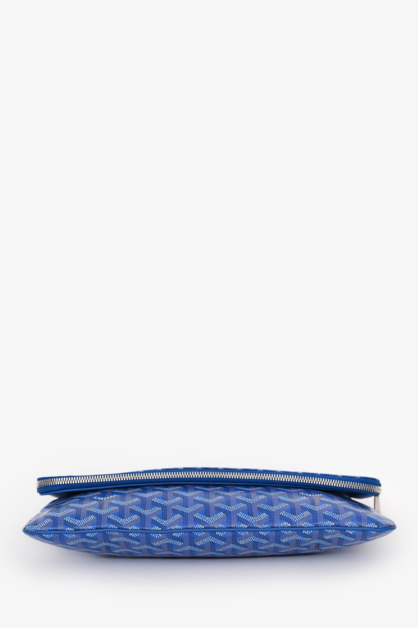 Goyard Blue Goyardine Leather 'Sainte Marie' GM Clutch