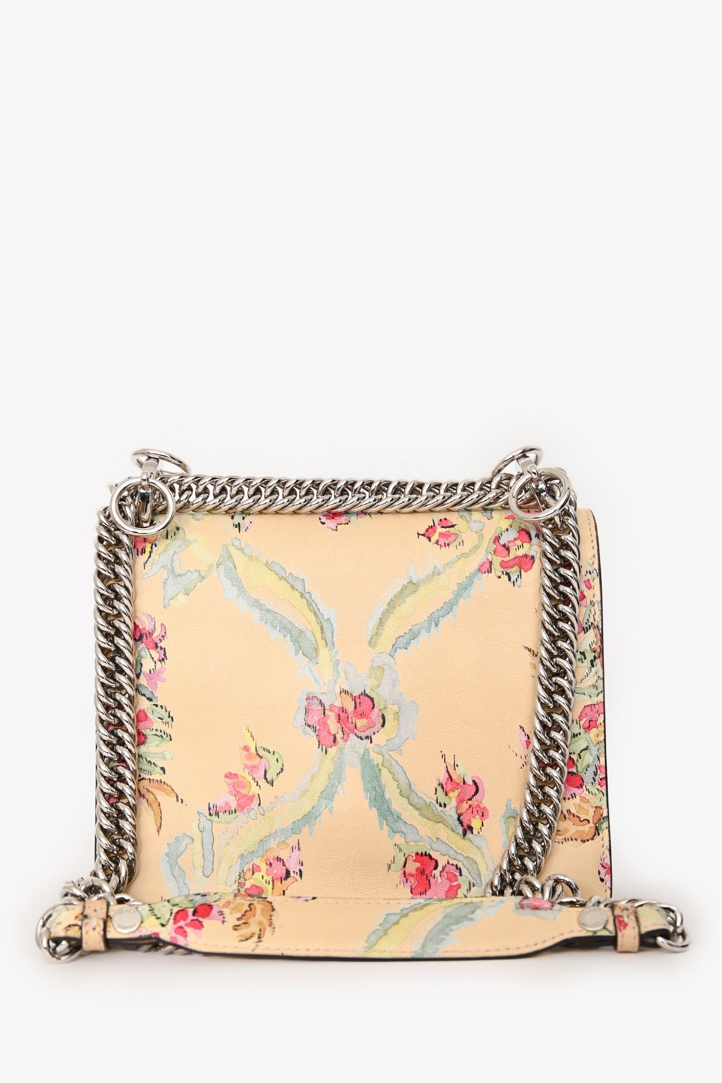 Fendi Yellow Leather Marie Antoinette Print Small Kan I Crossbody Bag