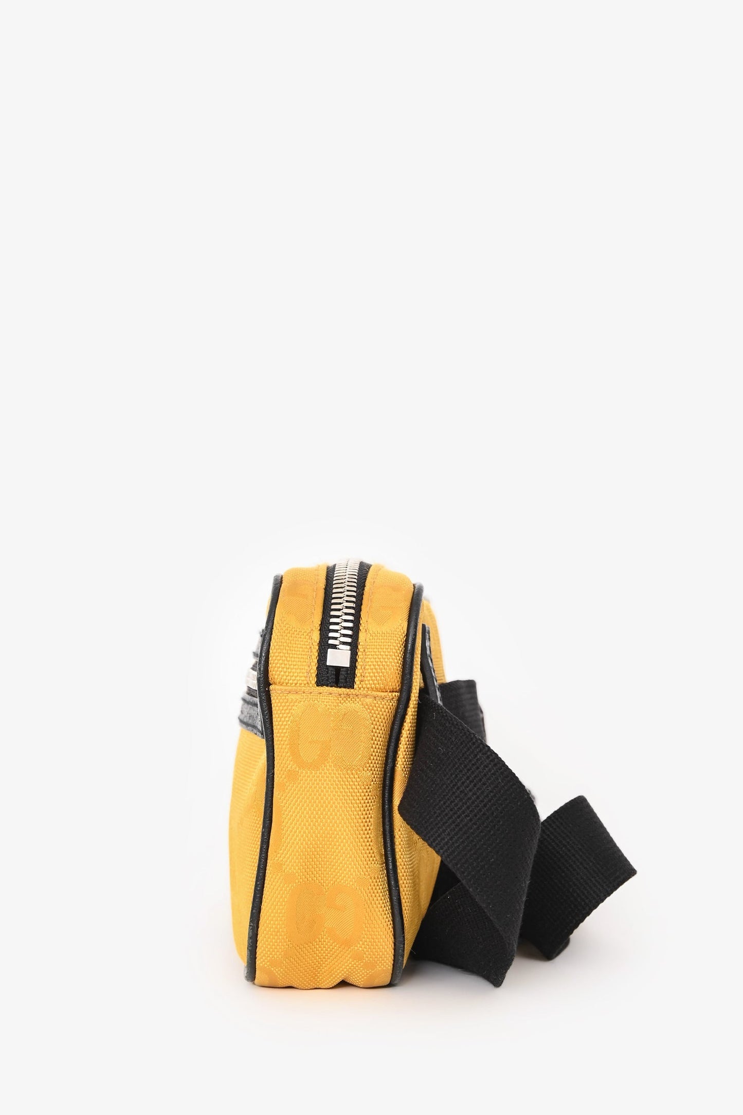 Gucci Yellow/Black Jacquard/Leather GG Supreme Belt Bag