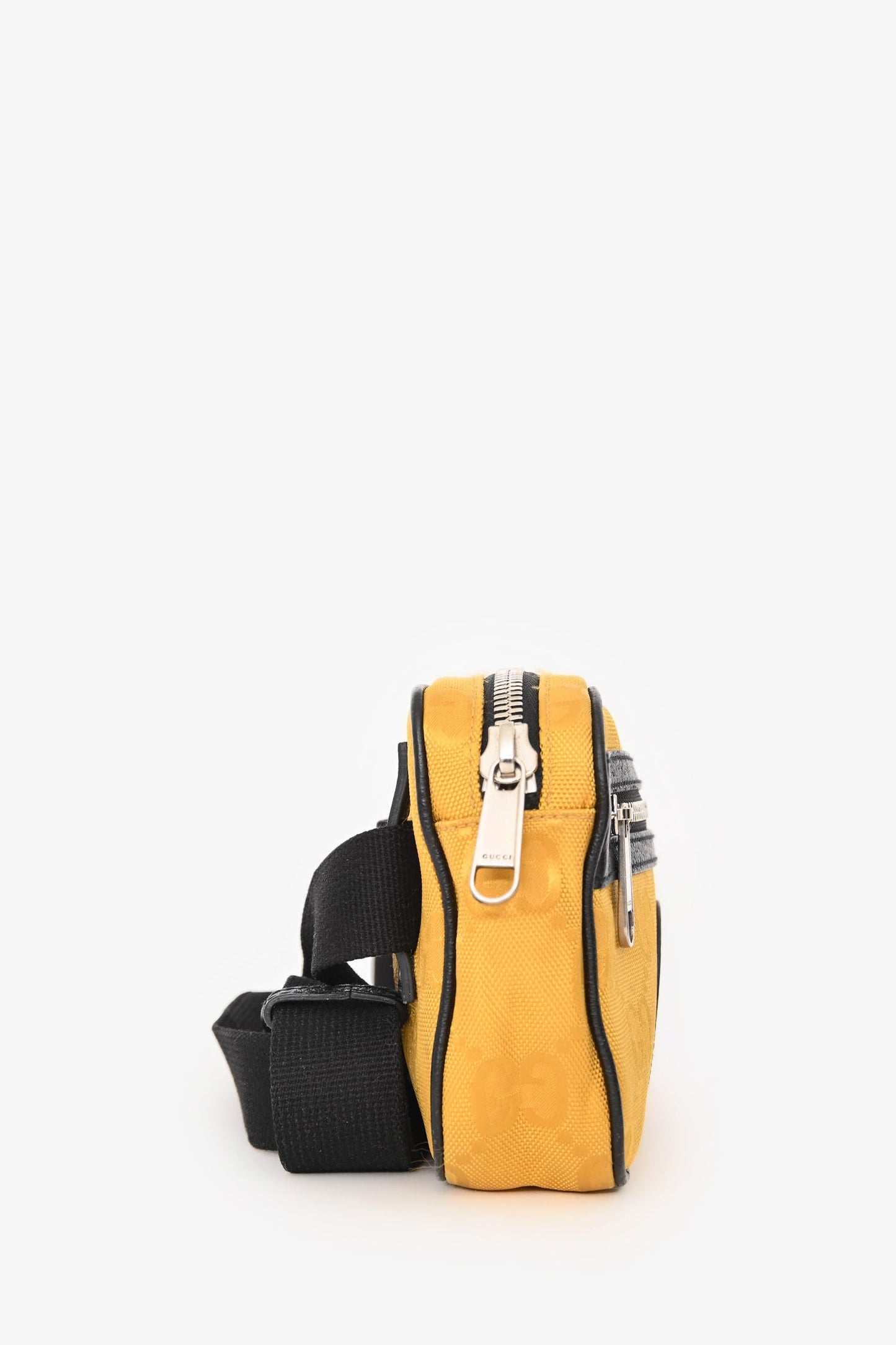 Gucci Yellow/Black Jacquard/Leather GG Supreme Belt Bag