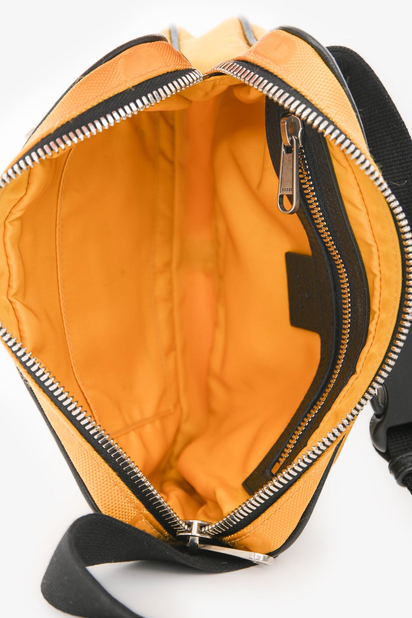 Gucci Yellow/Black Jacquard/Leather GG Supreme Belt Bag