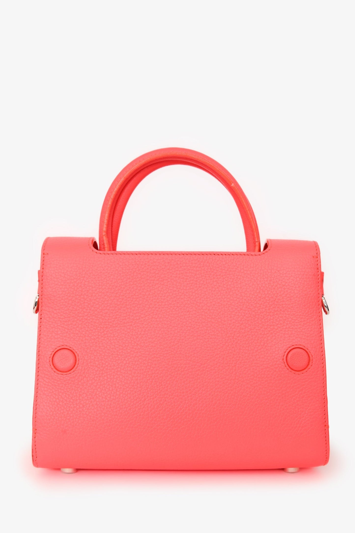 Christian Dior Neon Orange Leather "Diorever" Mini Top Handle With Strap