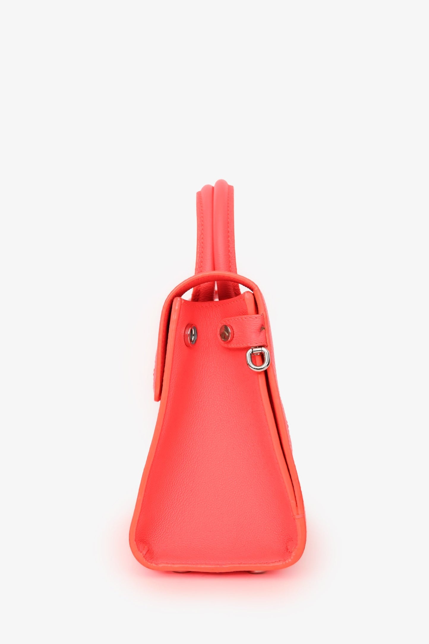 Christian Dior Neon Orange Leather "Diorever" Mini Top Handle With Strap
