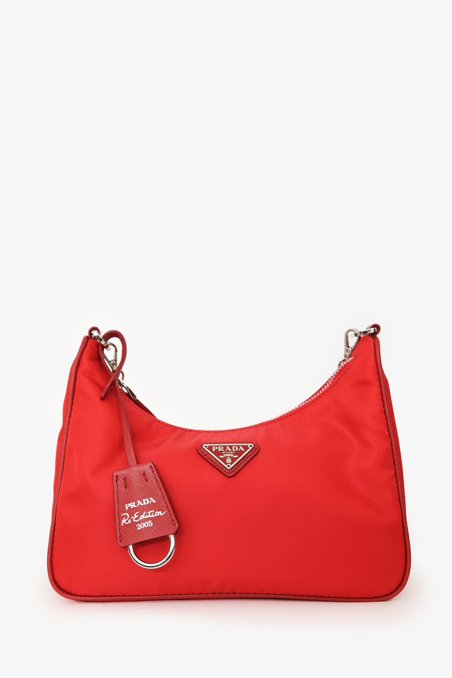 Prada Red Re-Nylon Re-Edition 2005 Bag With Strap + Pouch