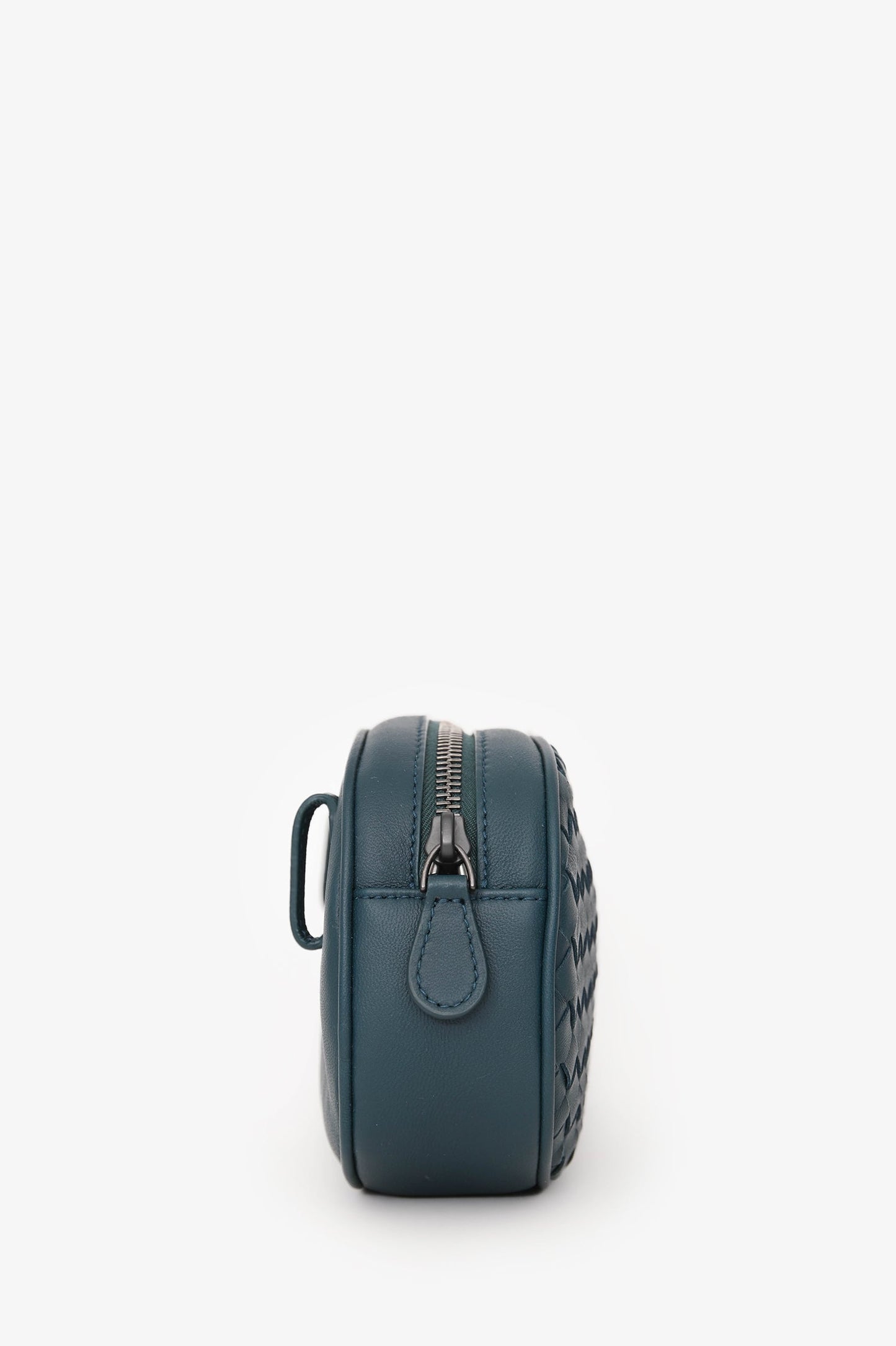 Bottega Veneta Deep Teal Leather Intrecciato Belt Bag