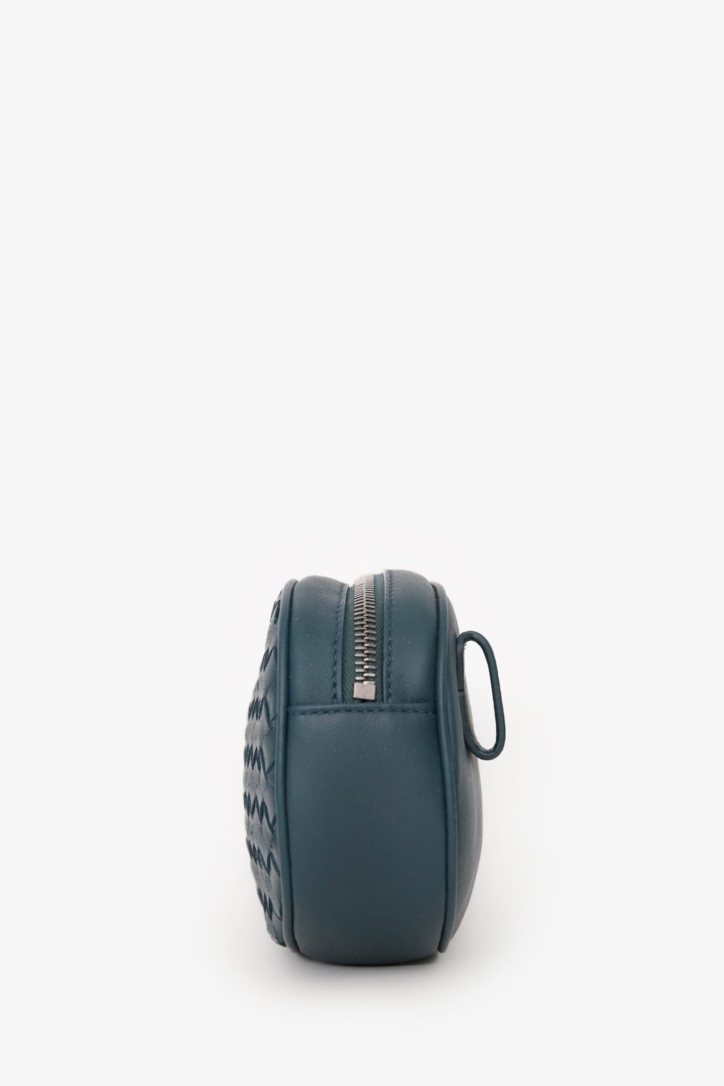 Bottega Veneta Deep Teal Leather Intrecciato Belt Bag