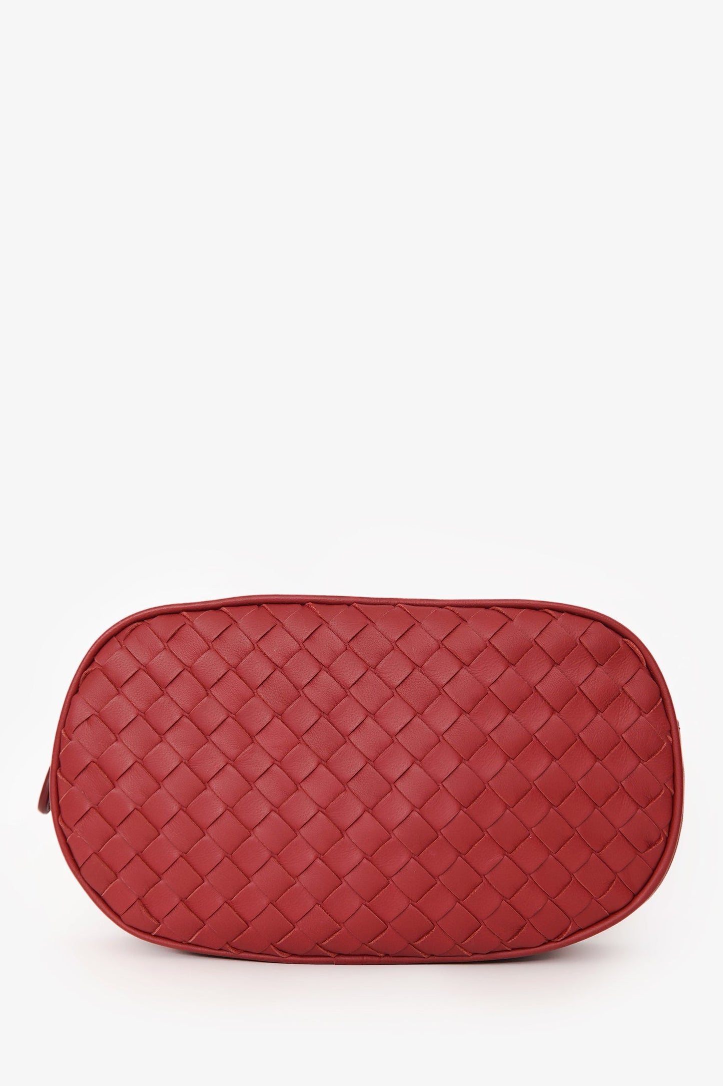 Bottega Veneta Red Leather Intrecciato Belt Bag