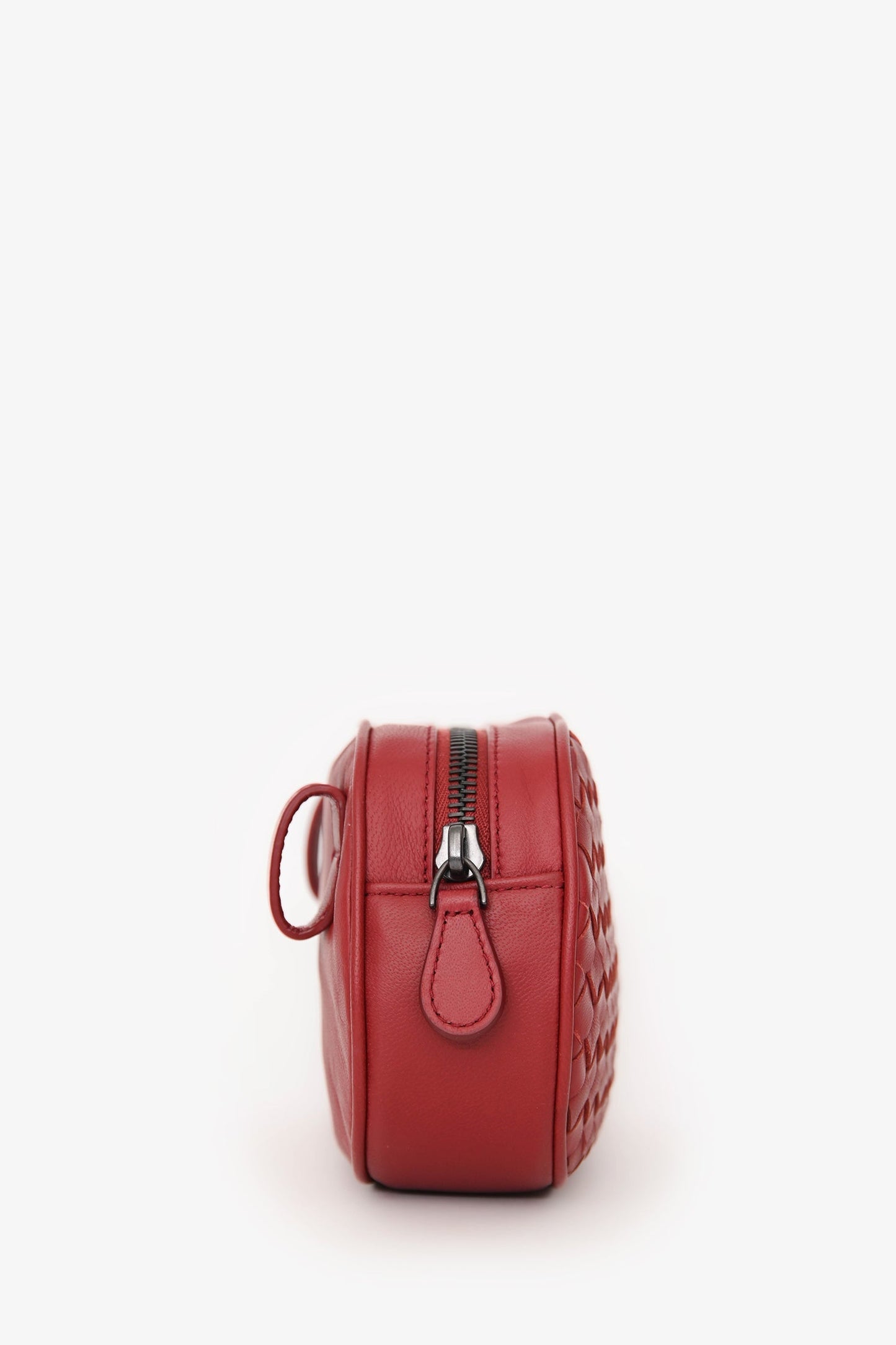 Bottega Veneta Red Leather Intrecciato Belt Bag