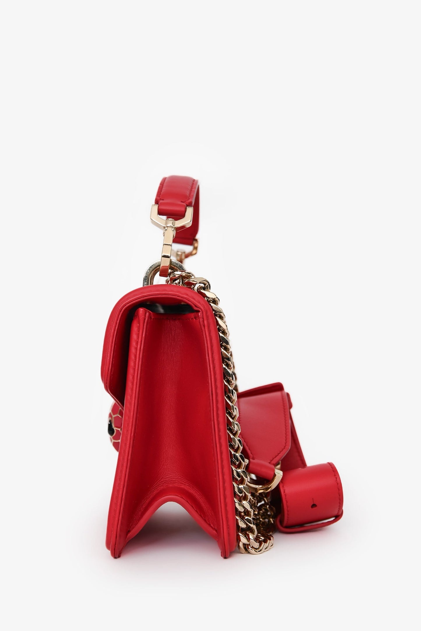 Bvlgari Red Leather Serpenti Forever Diamond Blast Sunshine Mini Bag