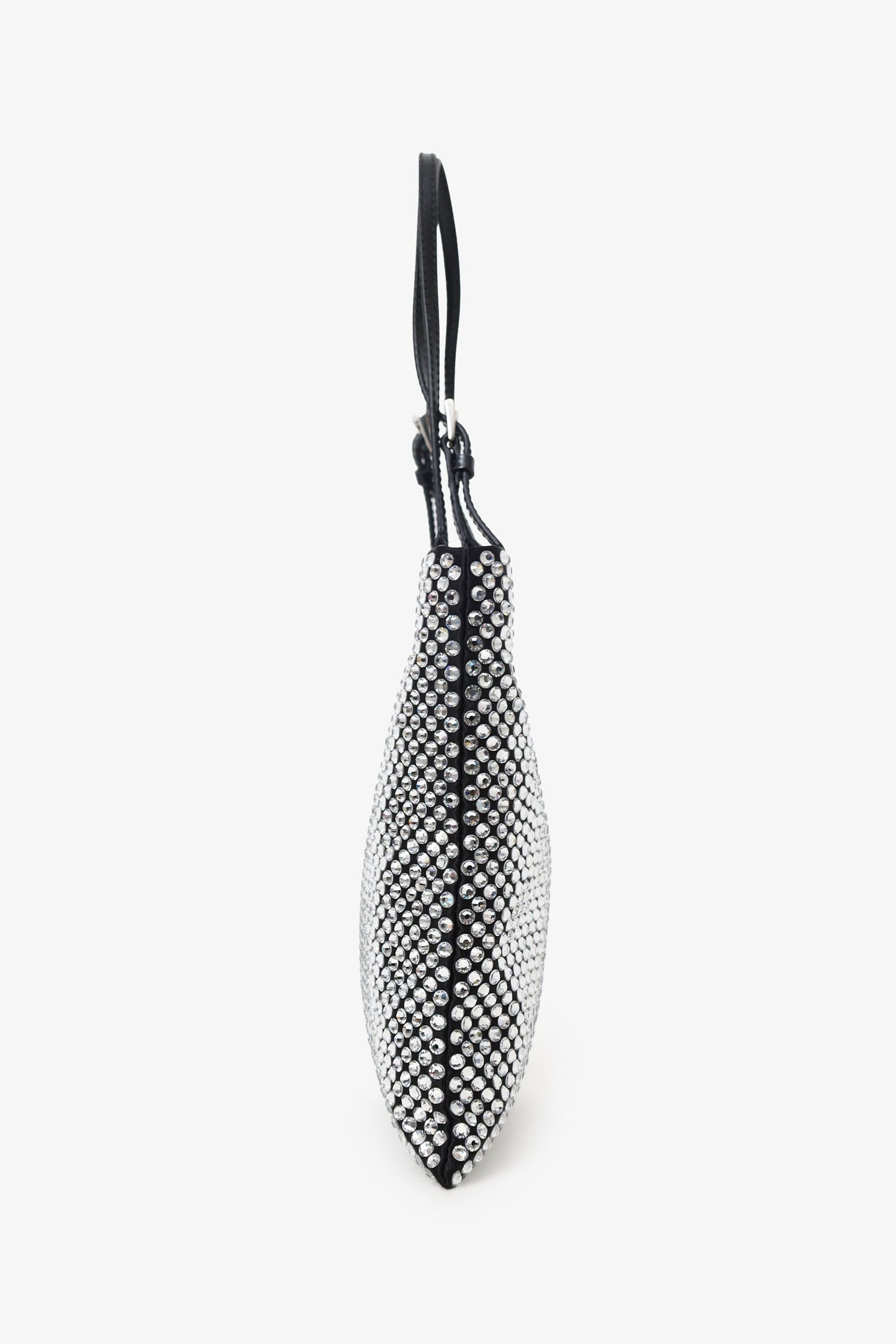 Prada Silver/Black Crystal Embellished Satin Convertible Open Mini Tote